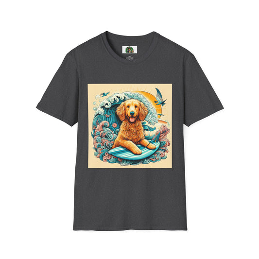Golden Doodle surfing fun shirt T-Shirt Printify XS Dark Heather