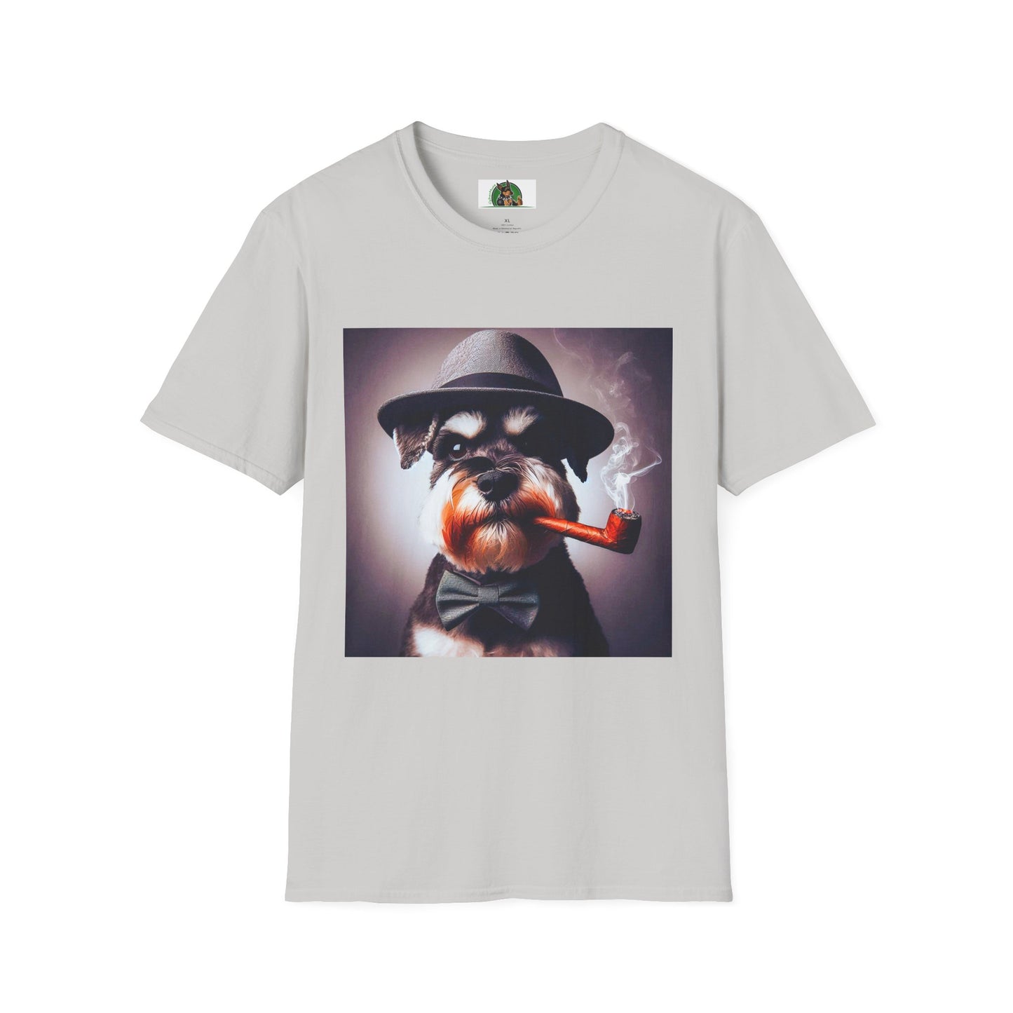 Miniature Schnauzer cigar smoking shirt T-Shirt Printify S Ice Grey