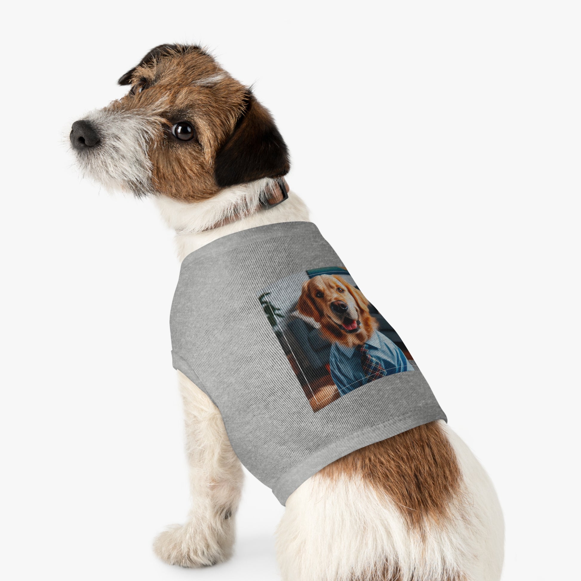 Golden Retriever suit and tie tsnk top Pets Printify