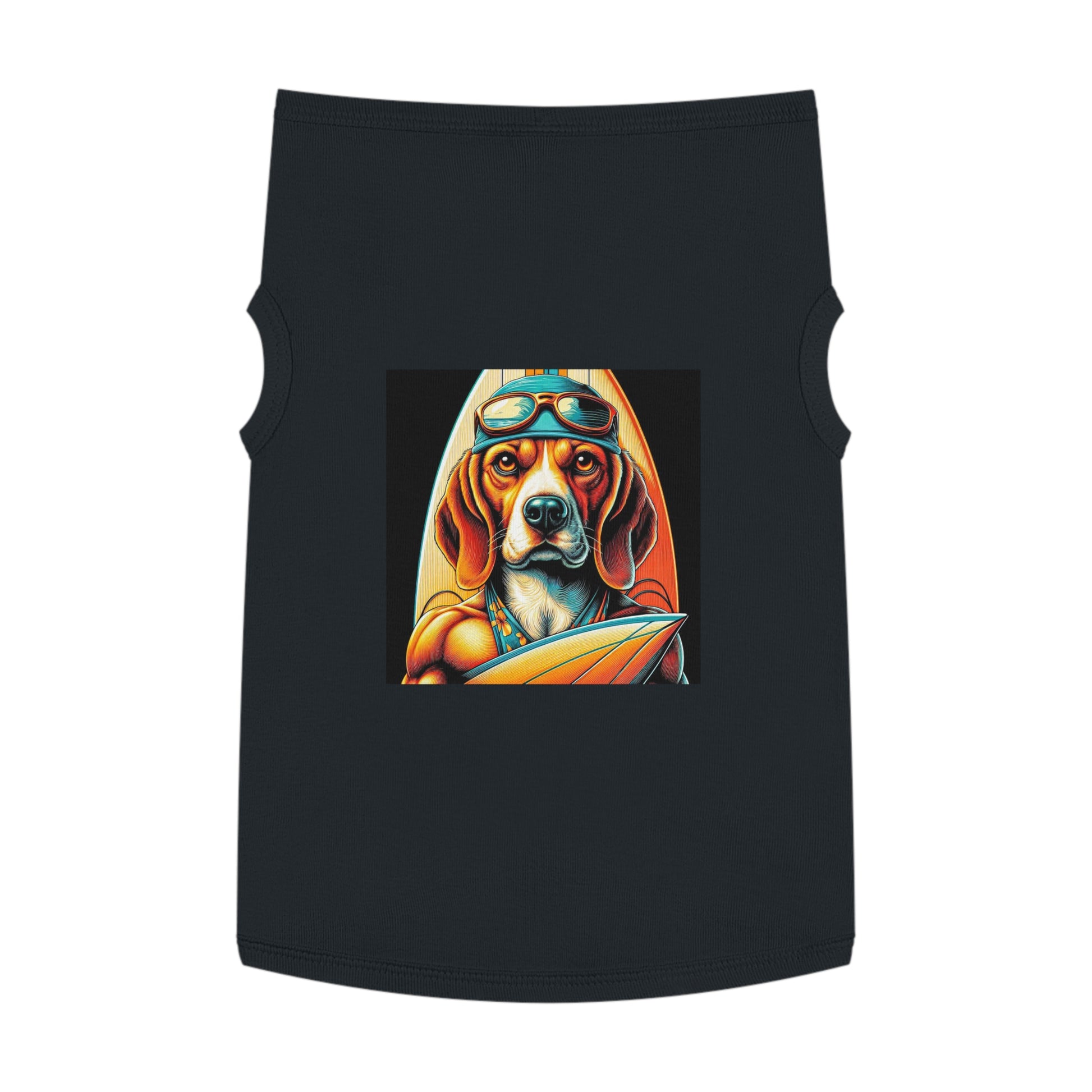 Pet Tank Top Beagle Surfer Dog Pets Printify   