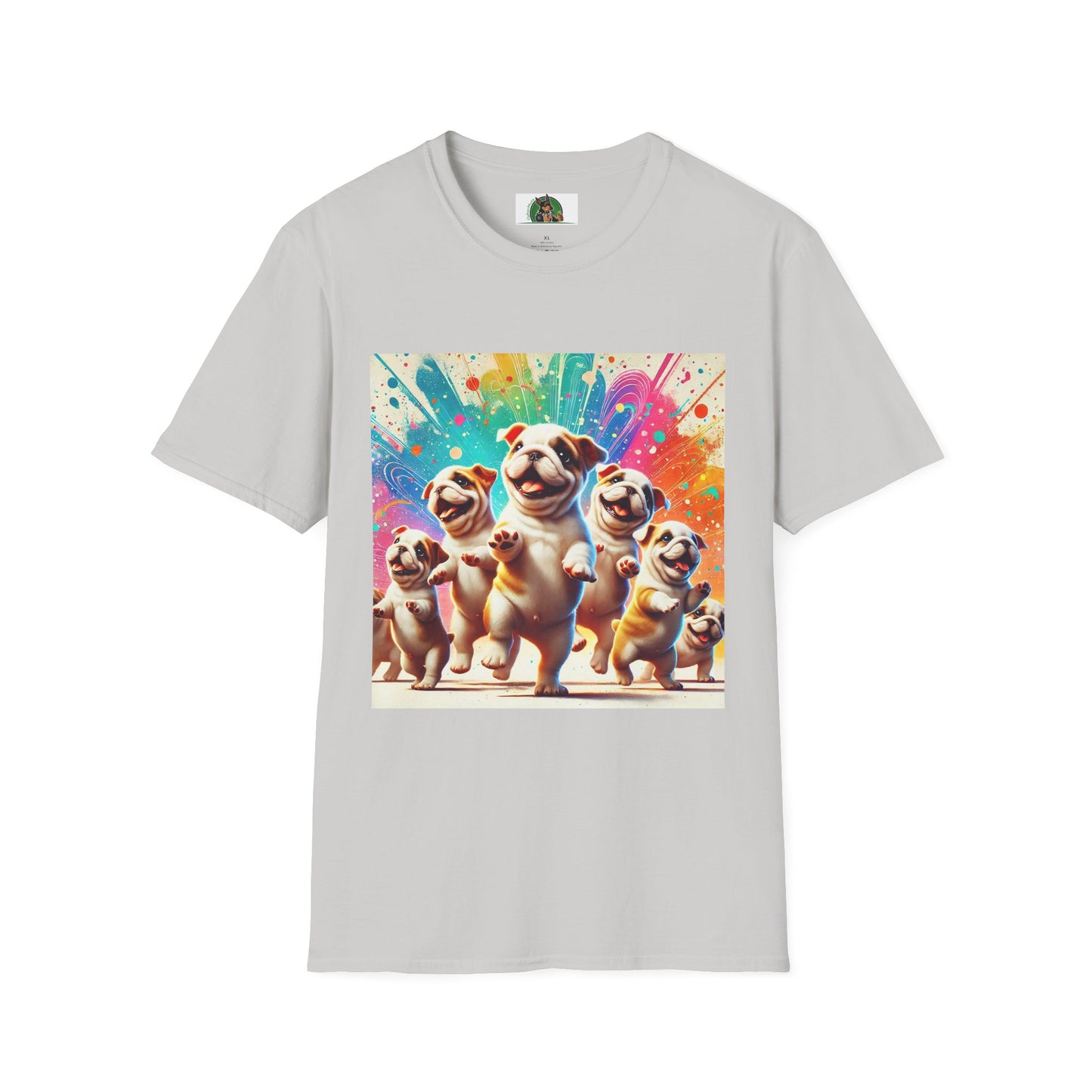 Bulldog Dancing T-Shirt T-Shirt Printify S Ice Grey