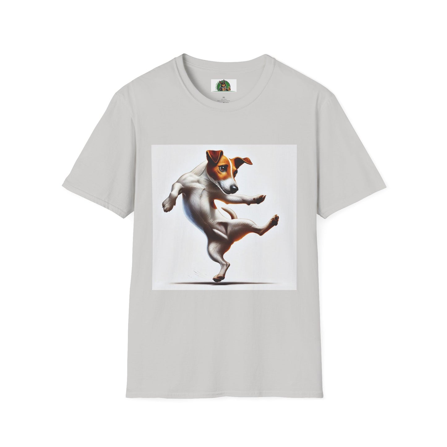 Dancing Jack Russell Tee T-Shirt Printify S Ice Grey