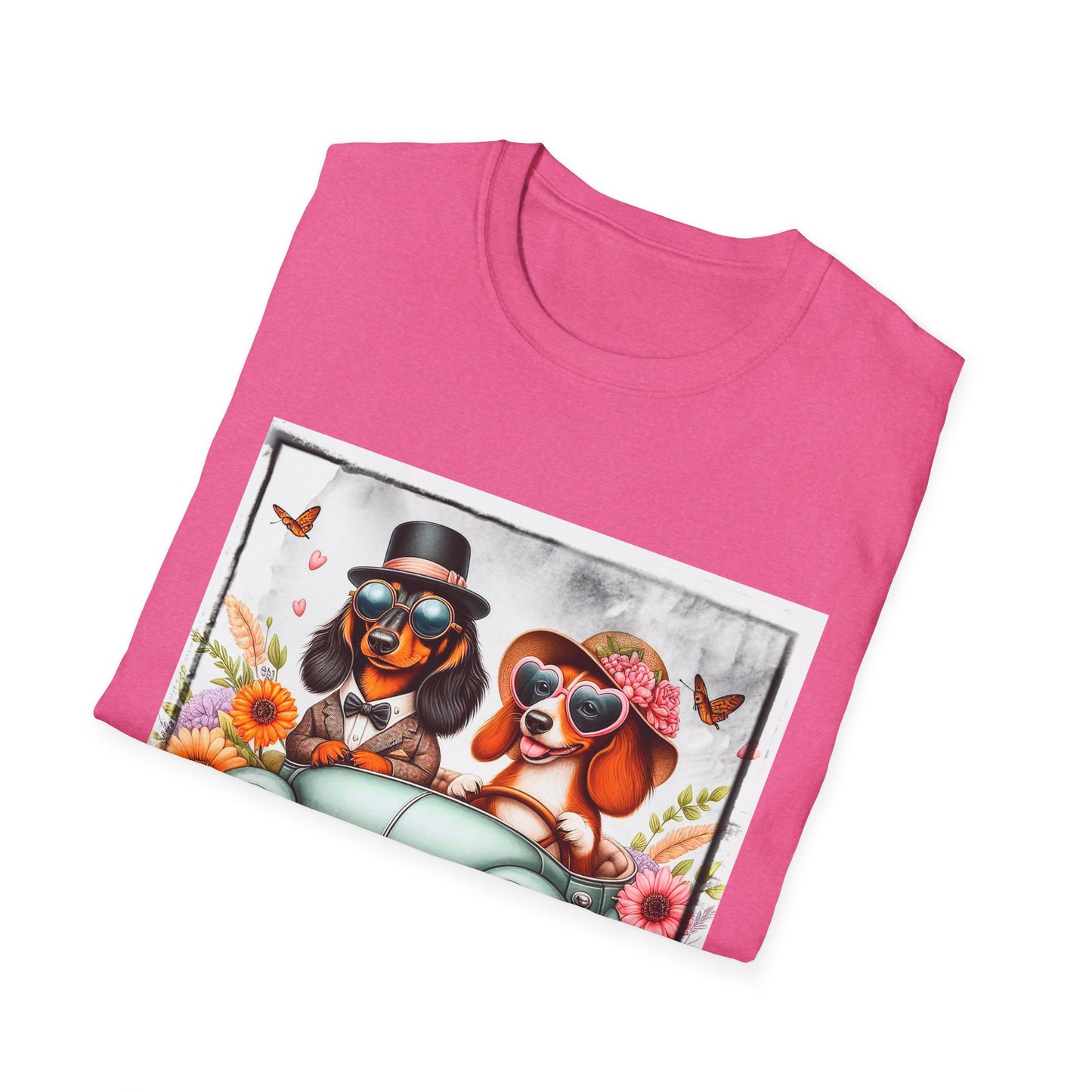 Wacky Dachshund car driving t shirt