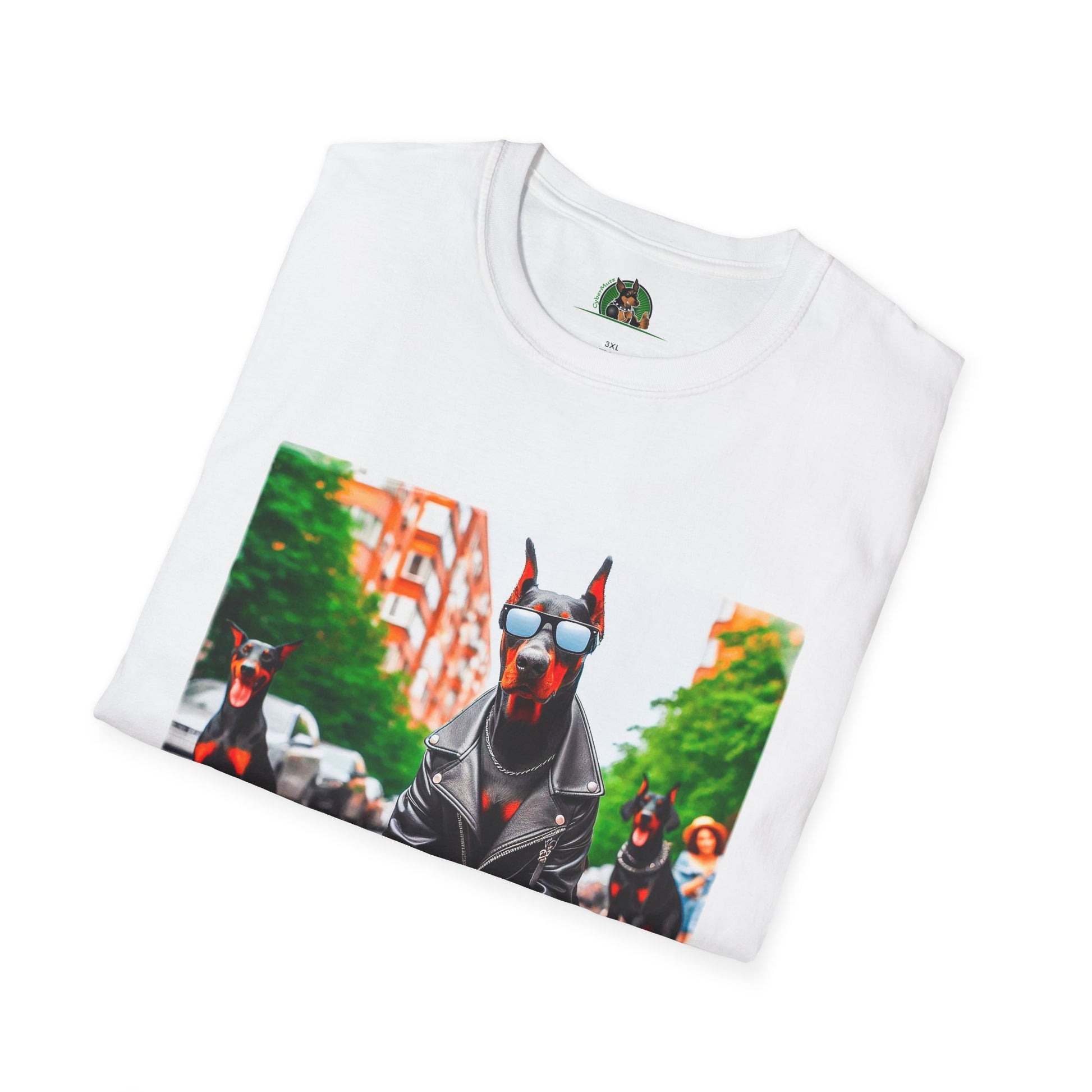 Doberman skate crew t shirt T-Shirt Printify