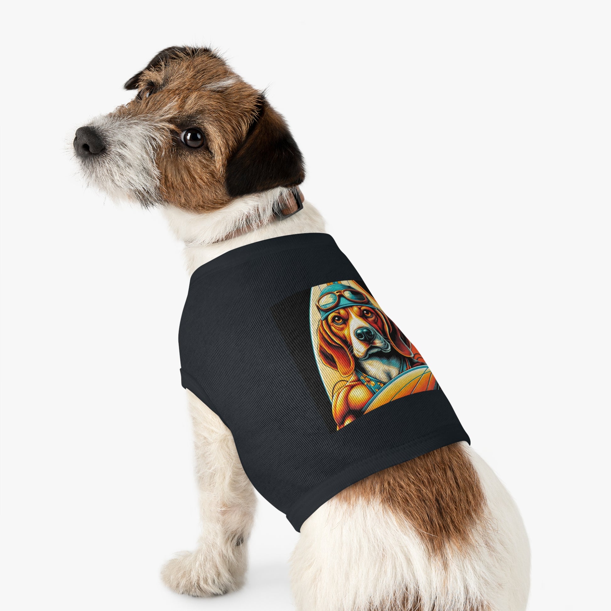 Pet Tank Top Beagle Surfer Dog Pets Printify   