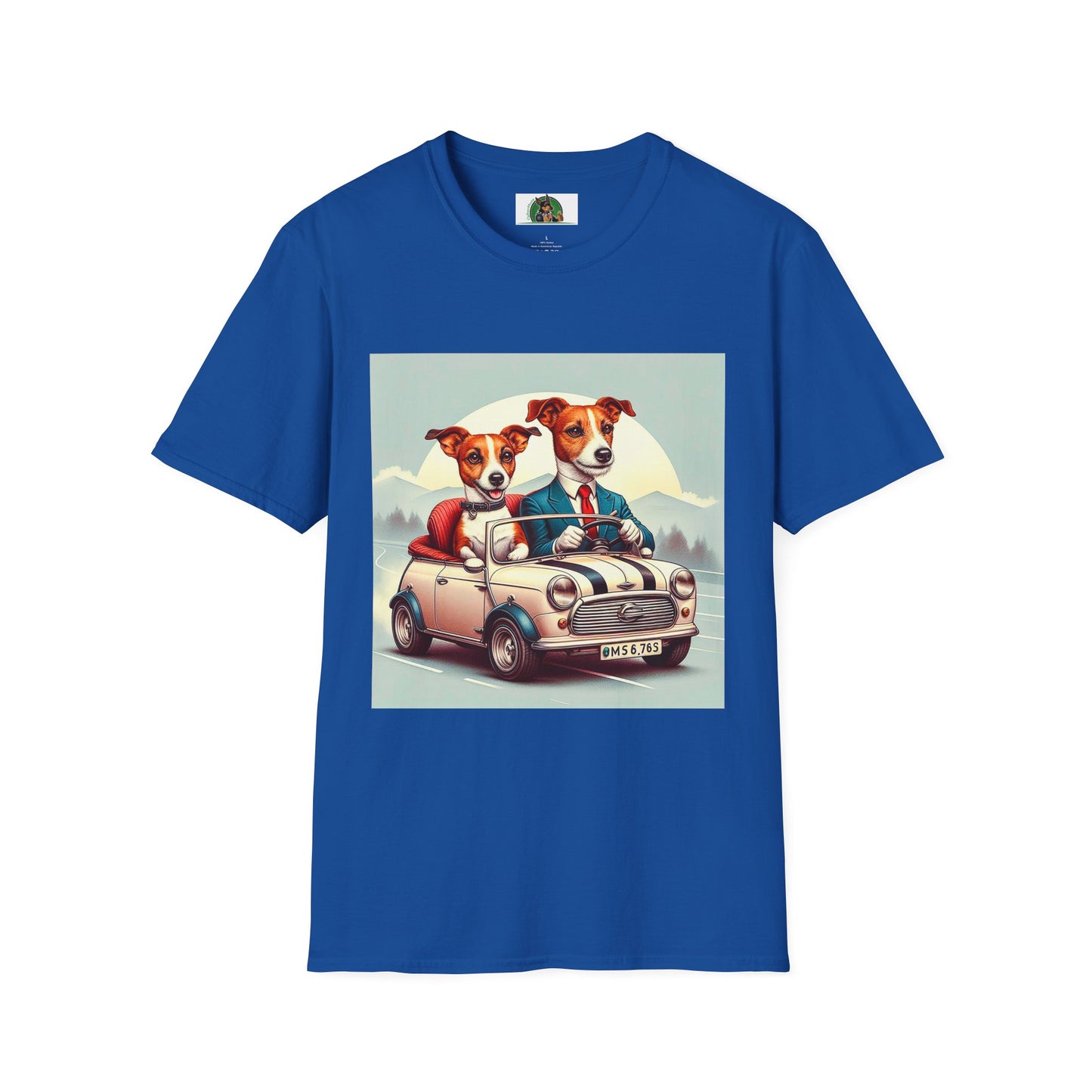 Wacky Jack Russell Husband And Wife In Car T-Shirt Printify S Royal 