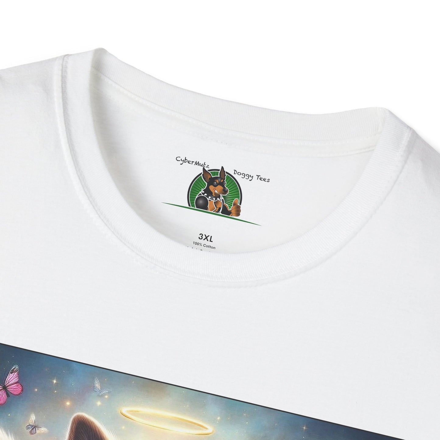 German Shepherd Dog "Rainbow Bridge" Unisex Softstyle T-Shirt T-Shirt Printify