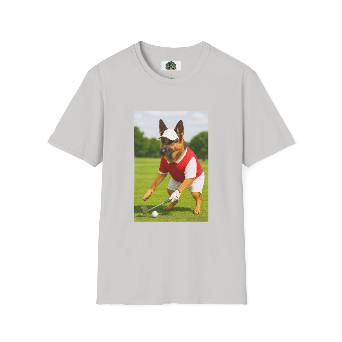 Sports German Shepherd Golf T-Shirt T-Shirt Printify Ice Grey S