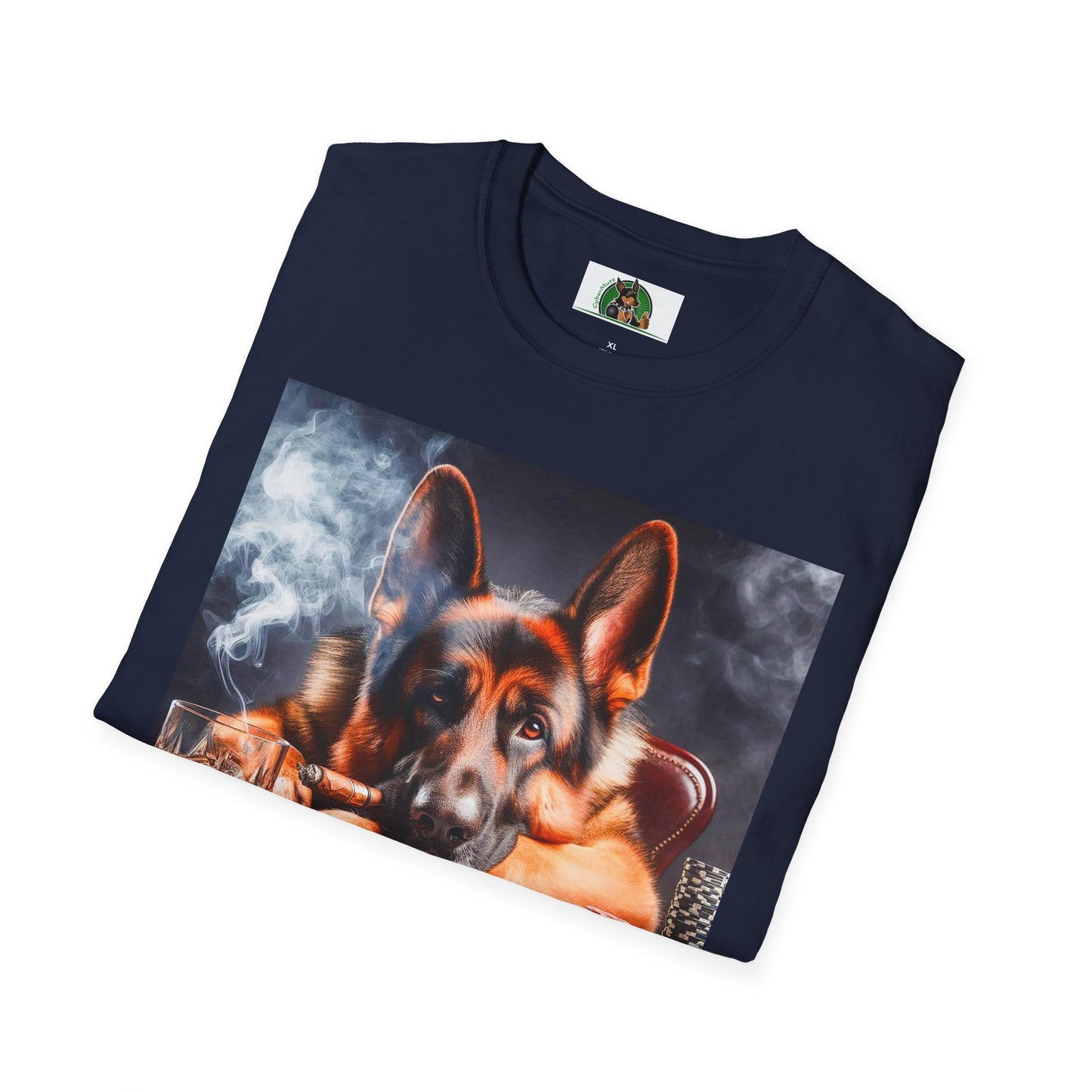 German Shepherd gambling puppy T-Shirt Printify