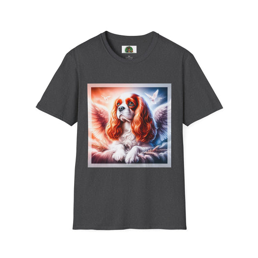 Cavalier King Charles Spaniel Angel Dog TShirt T-Shirt Printify XS Dark Heather