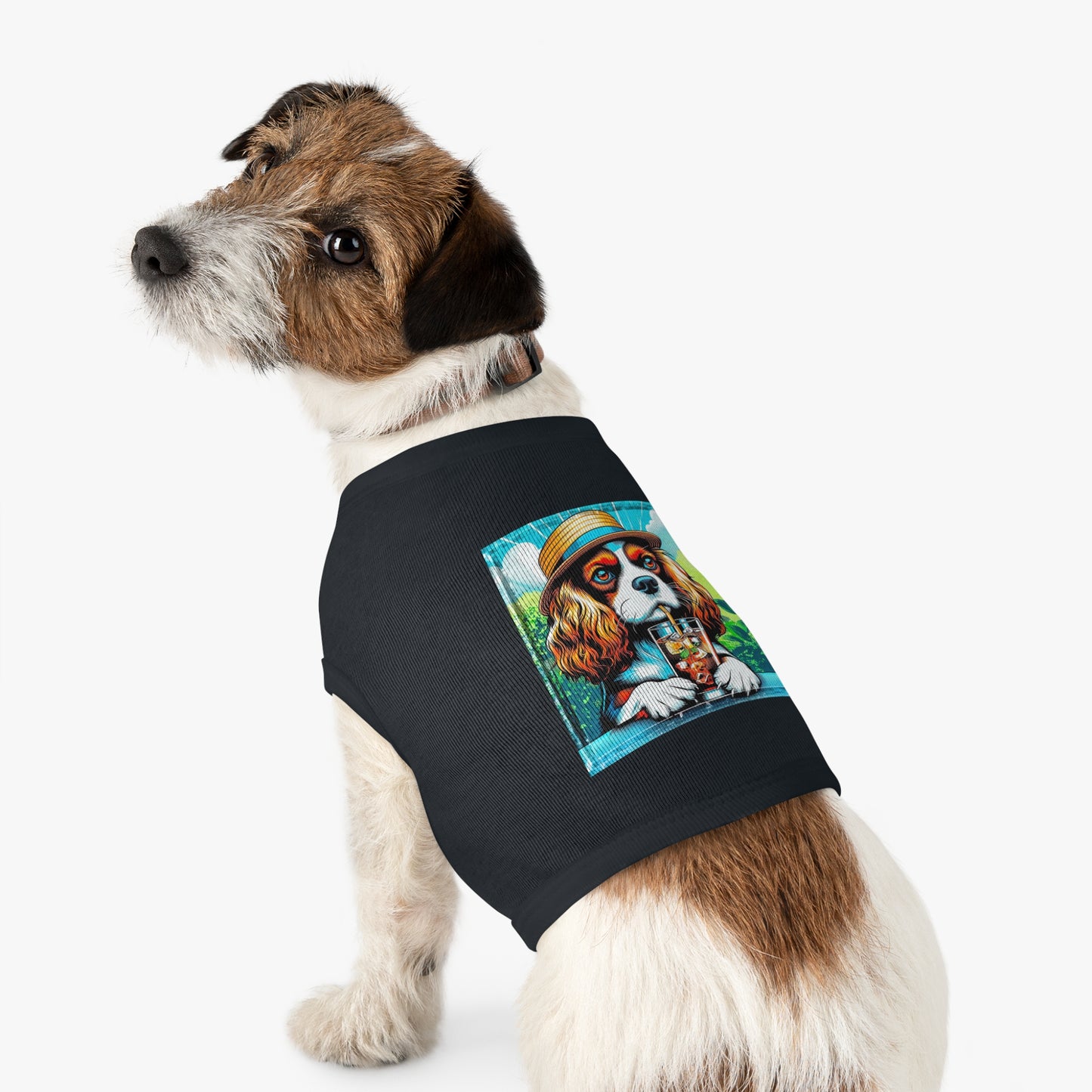 Pet Tank Top Cavalier King Charles Spaniel Tea Sipping T Shirt Pets Printify