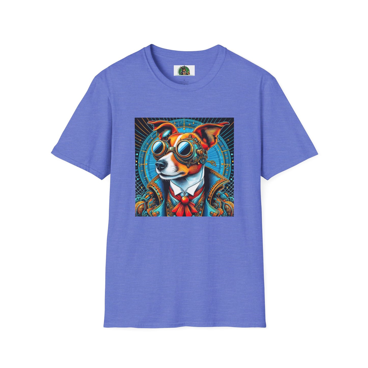Jack Russell Blue Steampunk Dog T-Shirt Printify S Heather Royal