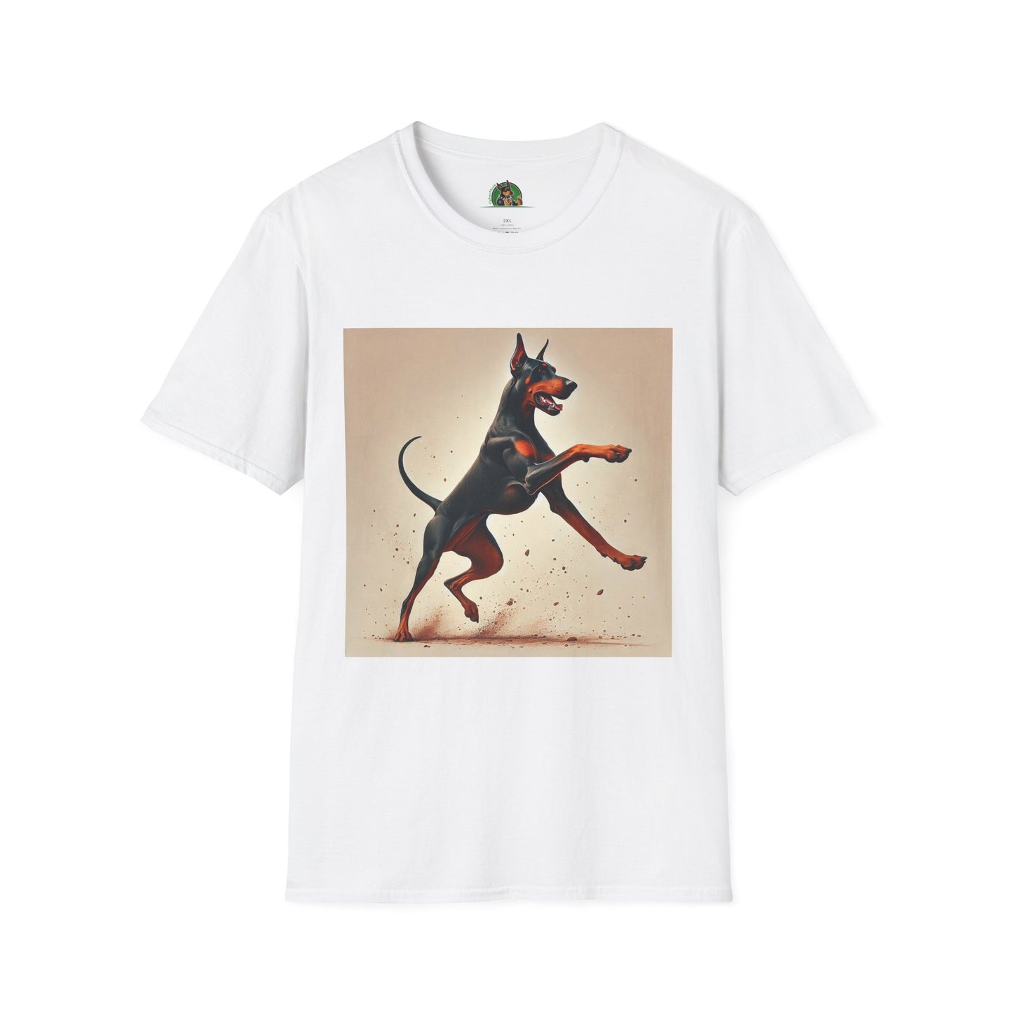 Dancing Doberman Unisex T-Shirt T-Shirt Printify XS White