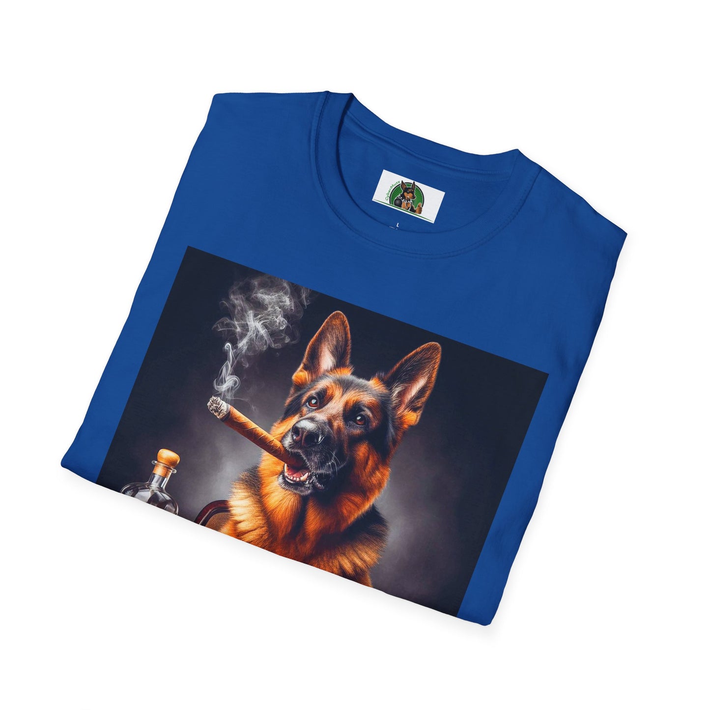 German Shepherd smoking shirt T-Shirt Printify
