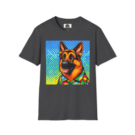 German Shepherd. Colorful cutie shirt T-Shirt Printify Dark Heather S