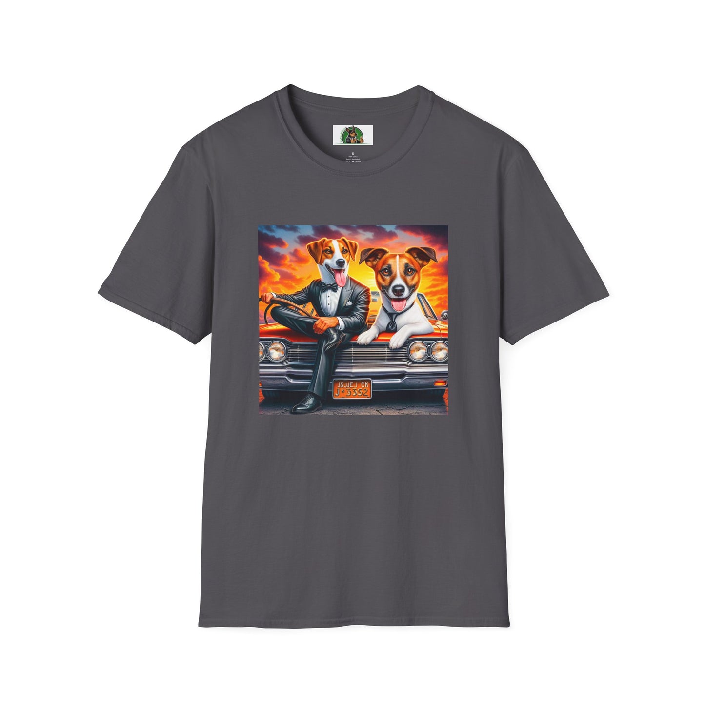 Wacky Jack Russell Cool Driver T-Shirt Printify S Charcoal