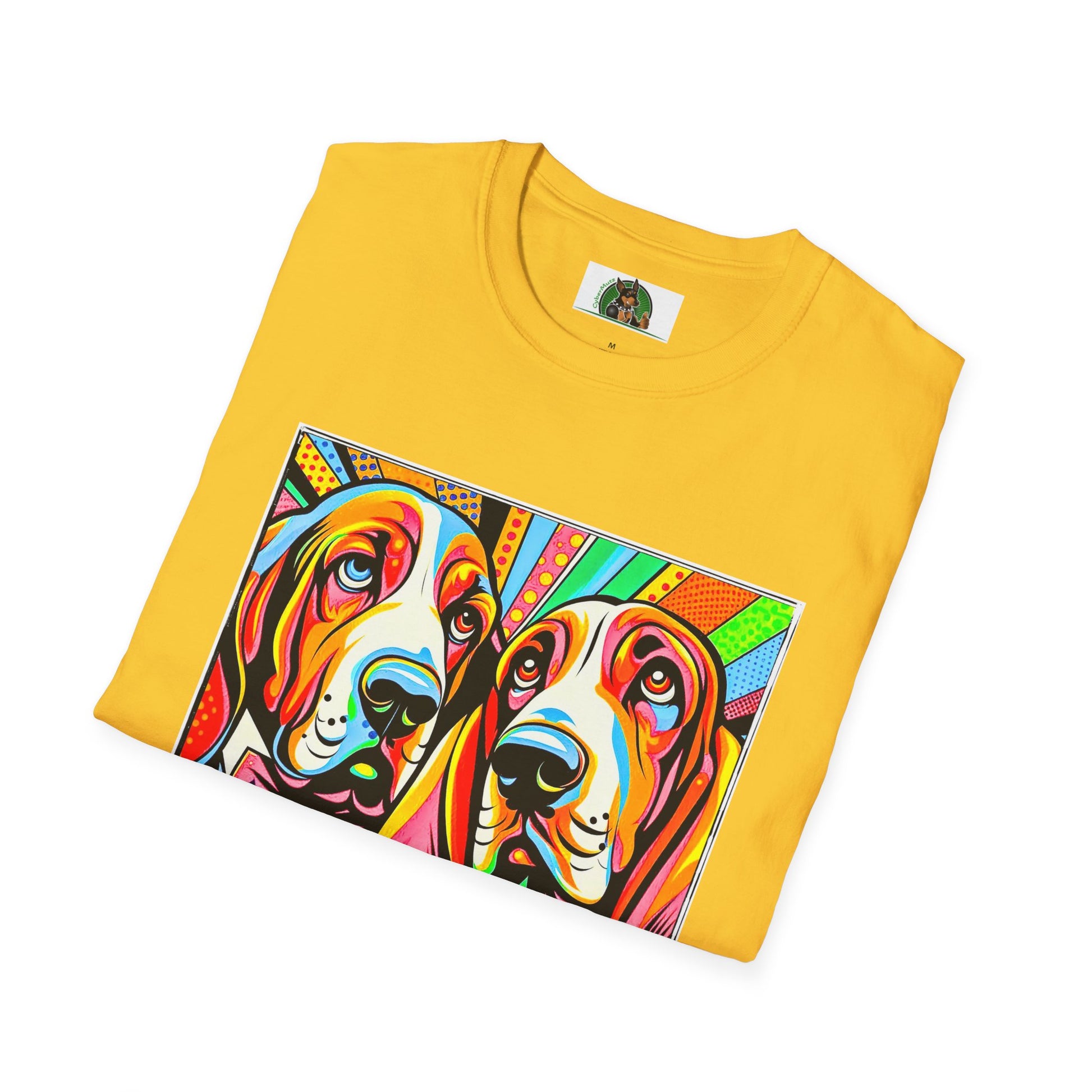 Basset Hound Boys Pop Art Pic T-Shirt Printify   