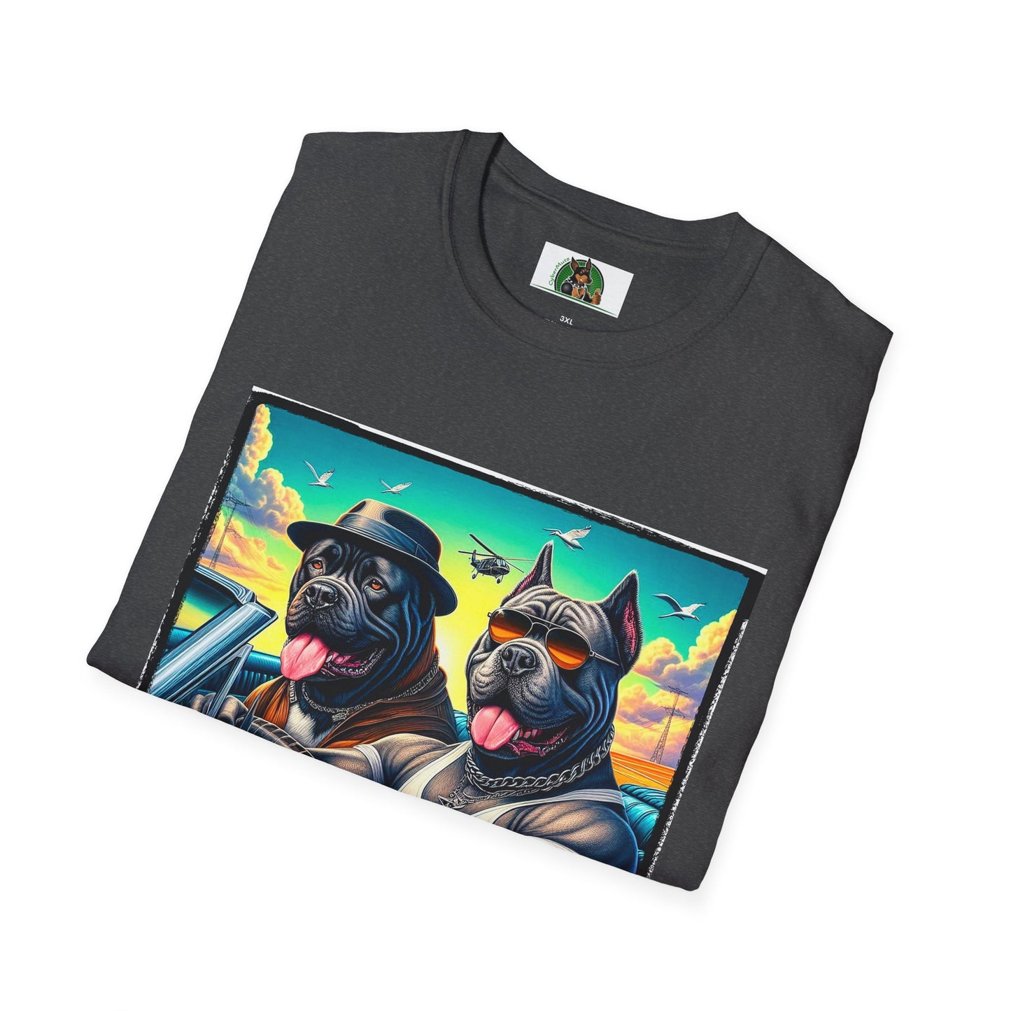 Wacky Cane Corso Dogs Cruising In Car TShirt T-Shirt Printify