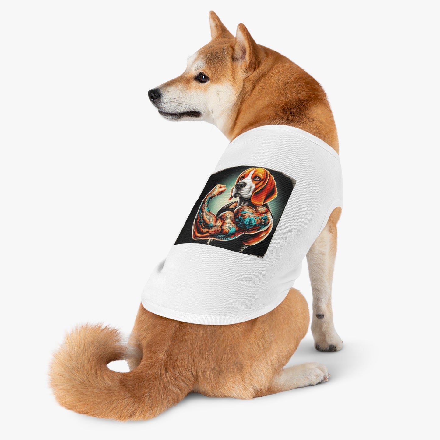 Pet Tank Top Beagle Flexing Pets Printify   