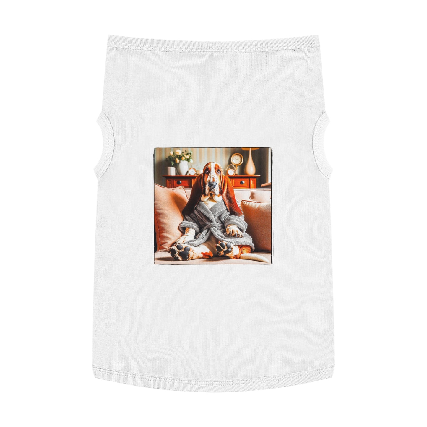 Pet Tank Top Basset Hound* Pets Printify XL White 