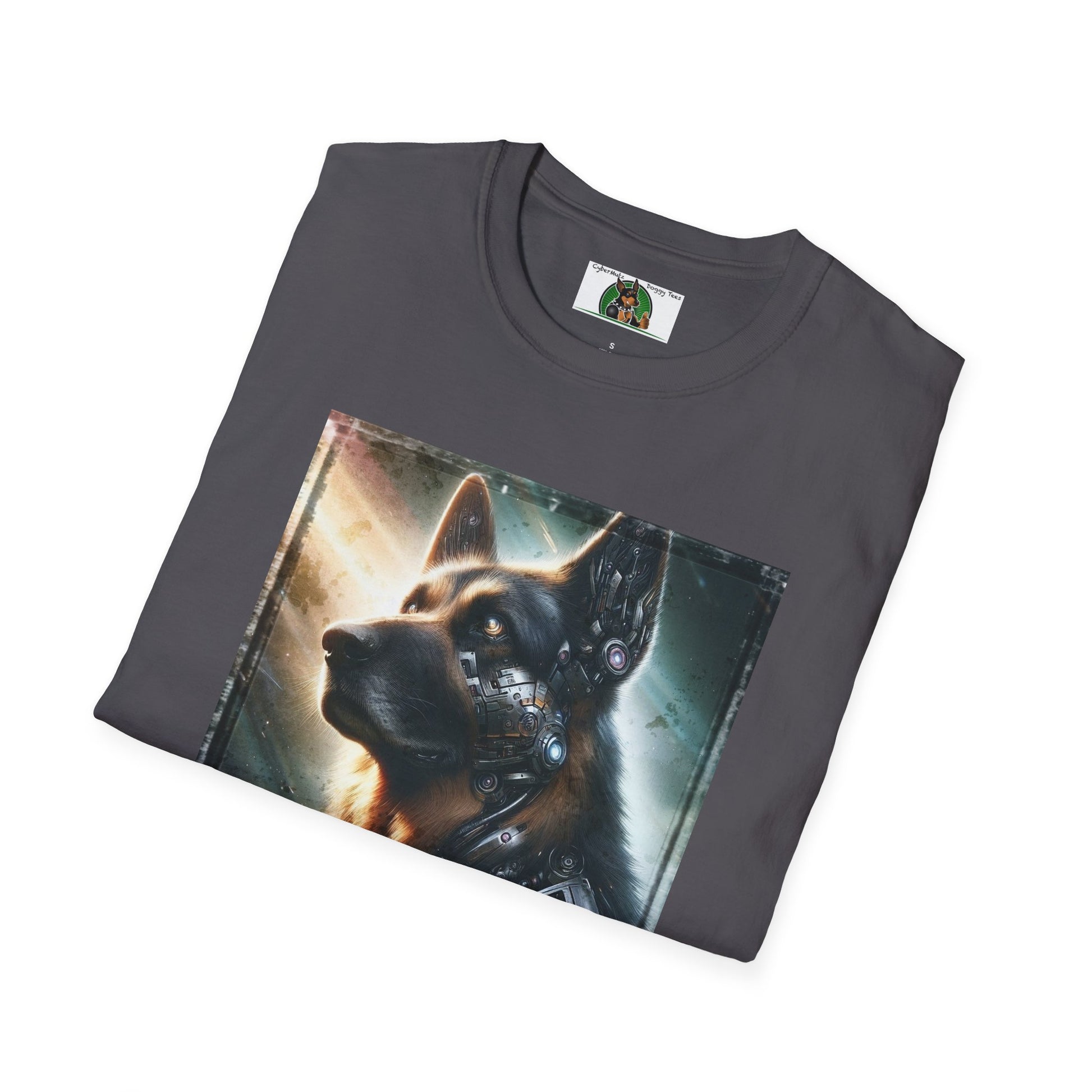 German Shepherd Robotic Dog Unisex Softstyle T-Shirt T-Shirt Printify