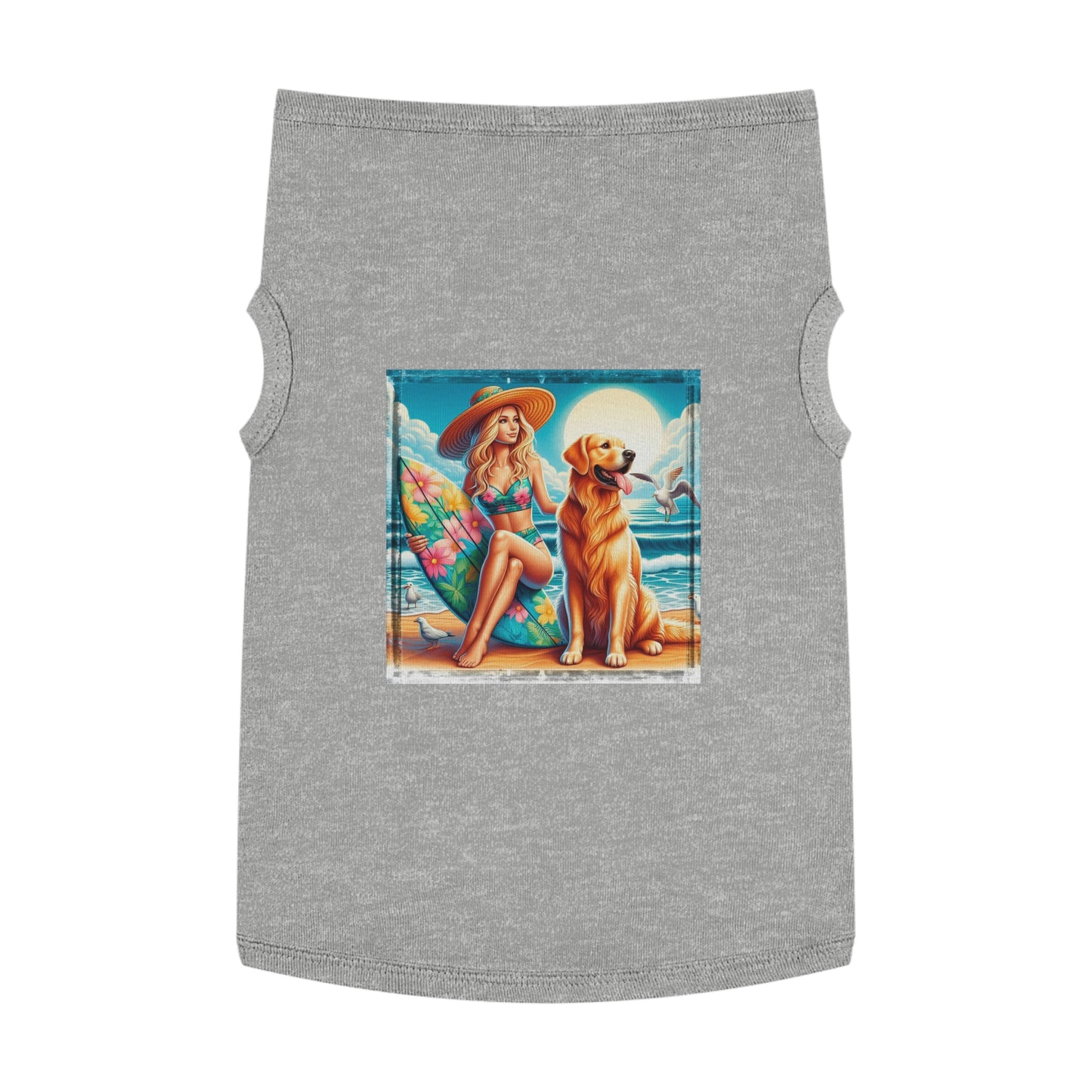 Golden Retriever pet tank top Pets Printify XL Heather 