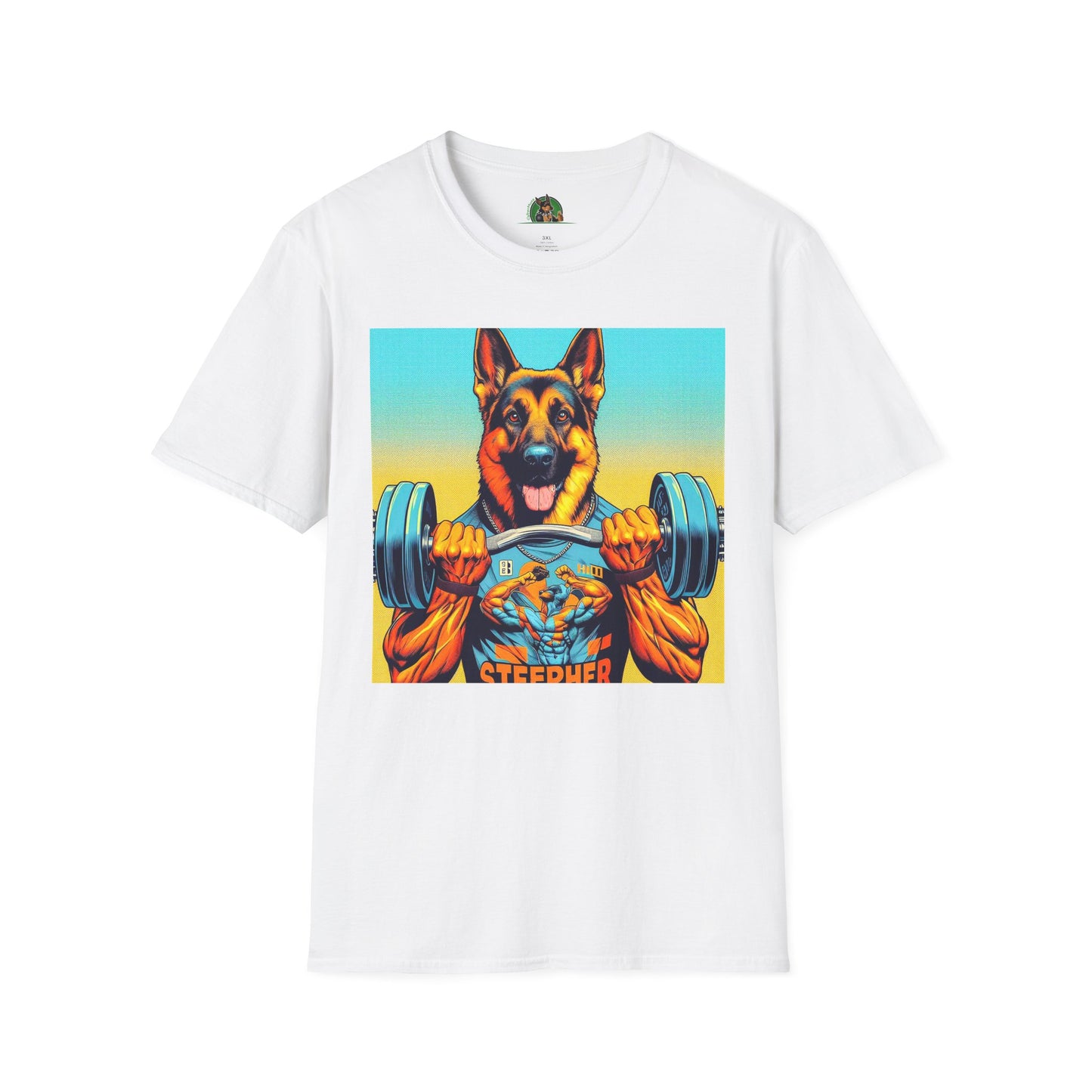 German Shepherd working out T-Shirt Printify White S