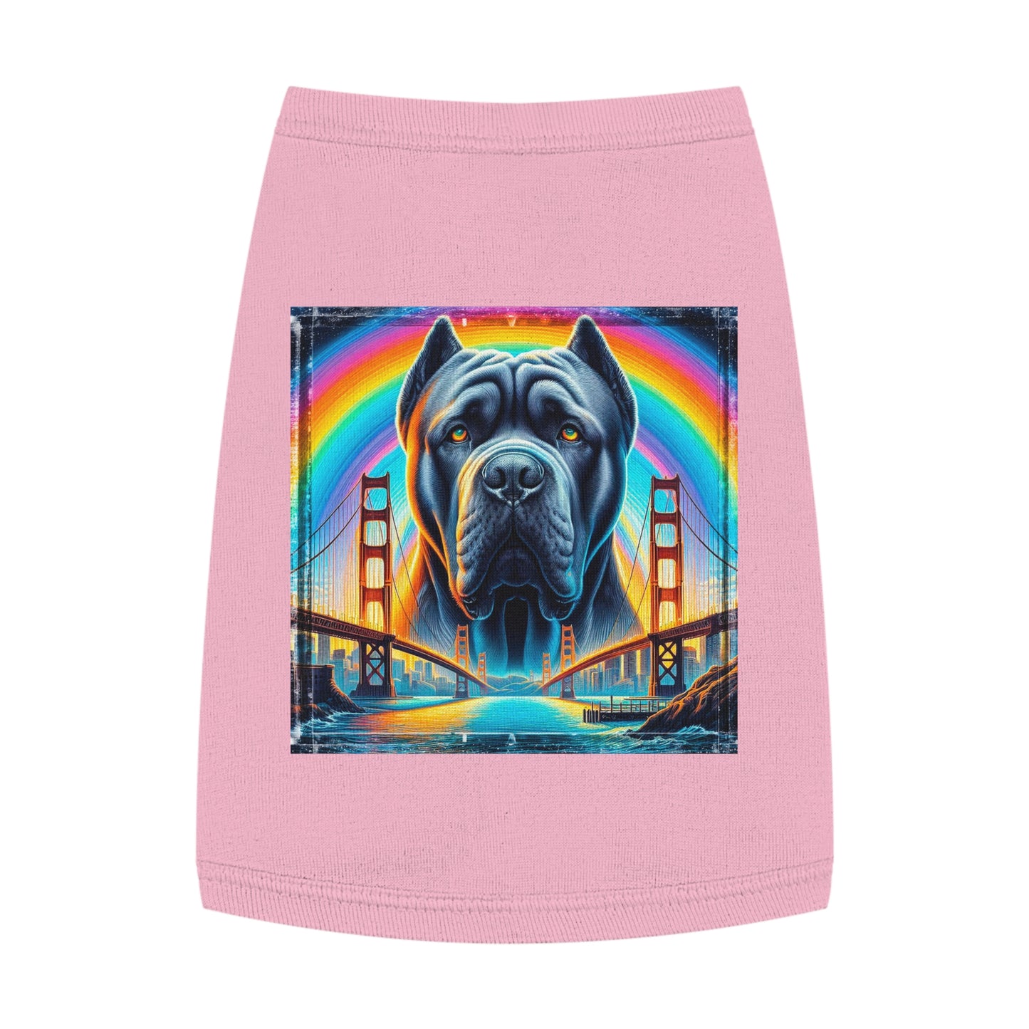 Pet Tank Top Cane Corso Double Rainbow Bridge Pets Printify M Pink