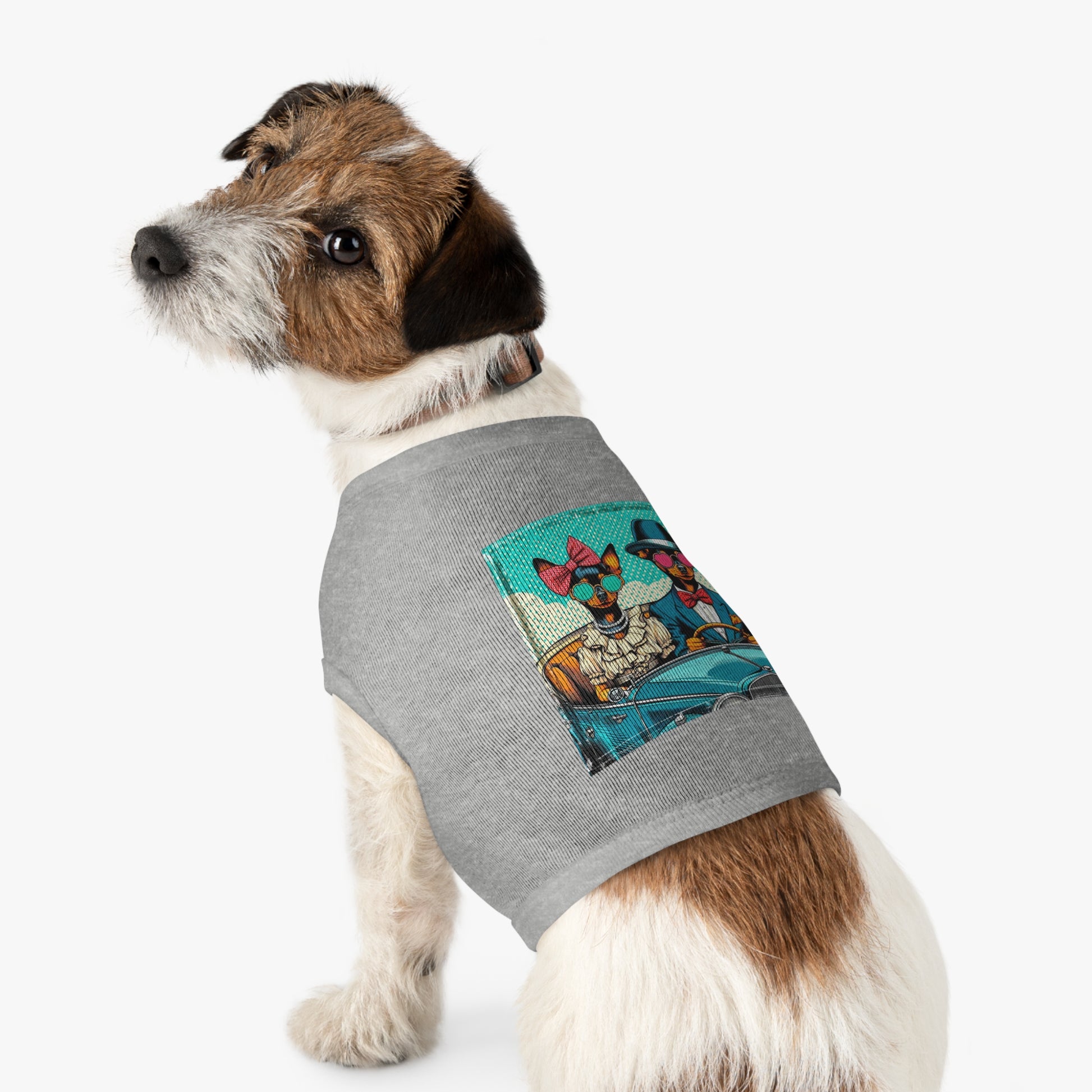 Min Pin Tank Tops wacky couple Pets Printify