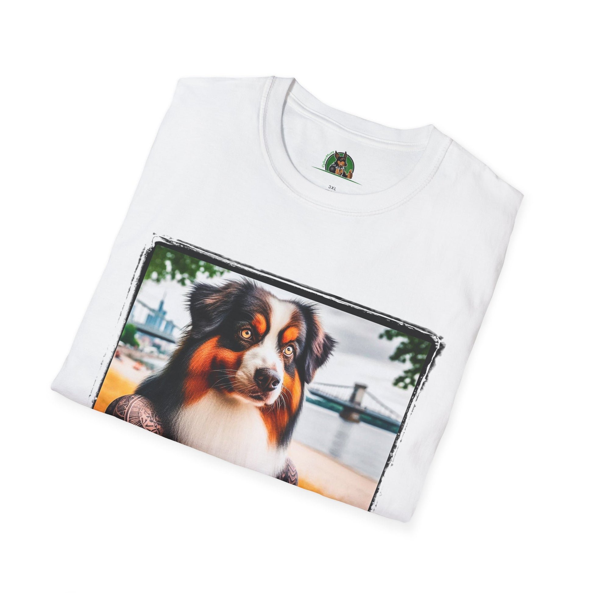 Australian Shepherd Tattooed And Buff T-Shirt Printify   