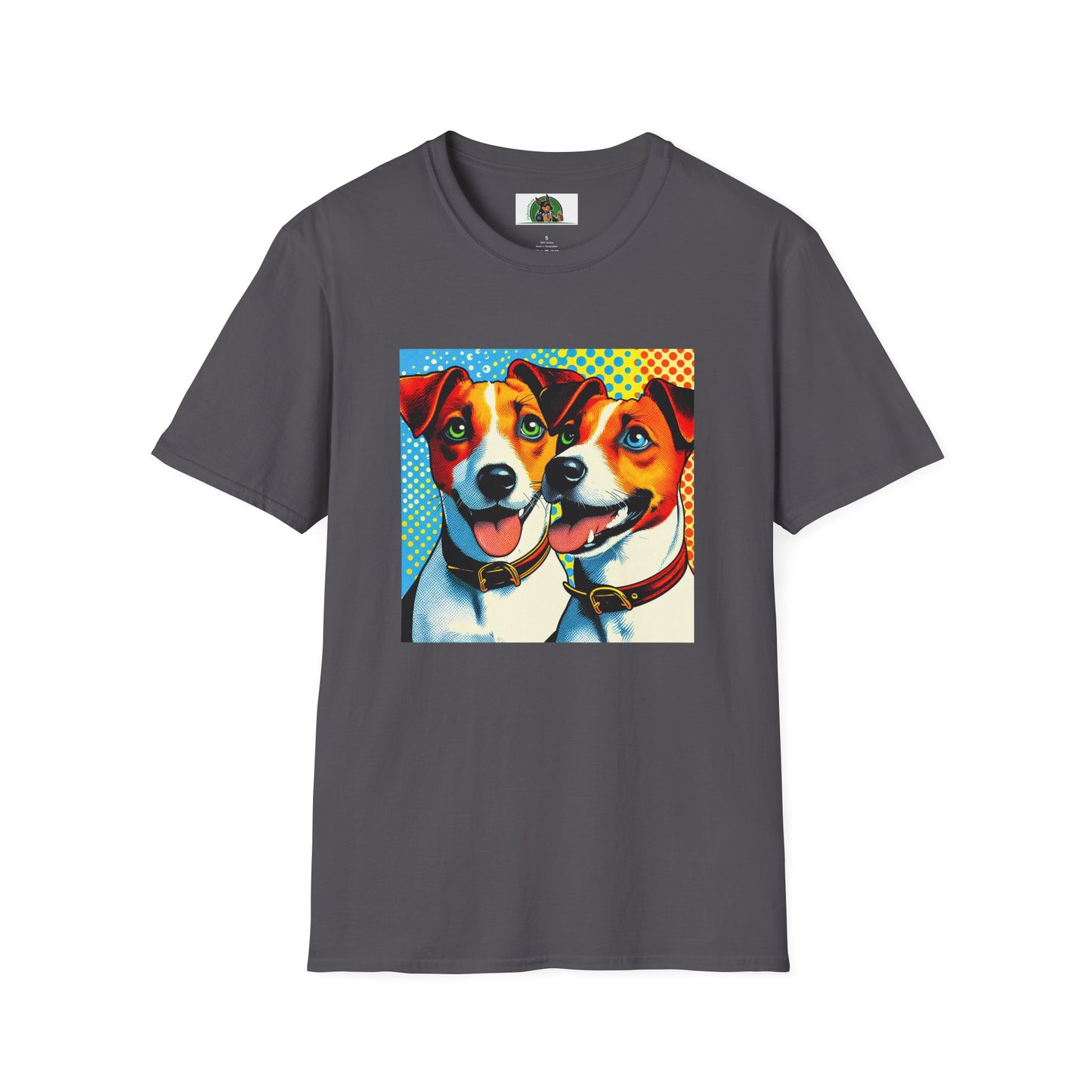 Jack Russell Pop Art Dogs T-Shirt Printify S Charcoal