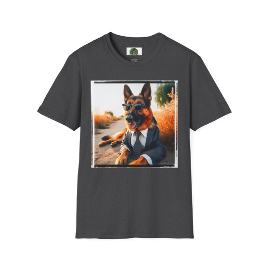 German Shepherd suit and beach T-Shirt Printify Dark Heather S
