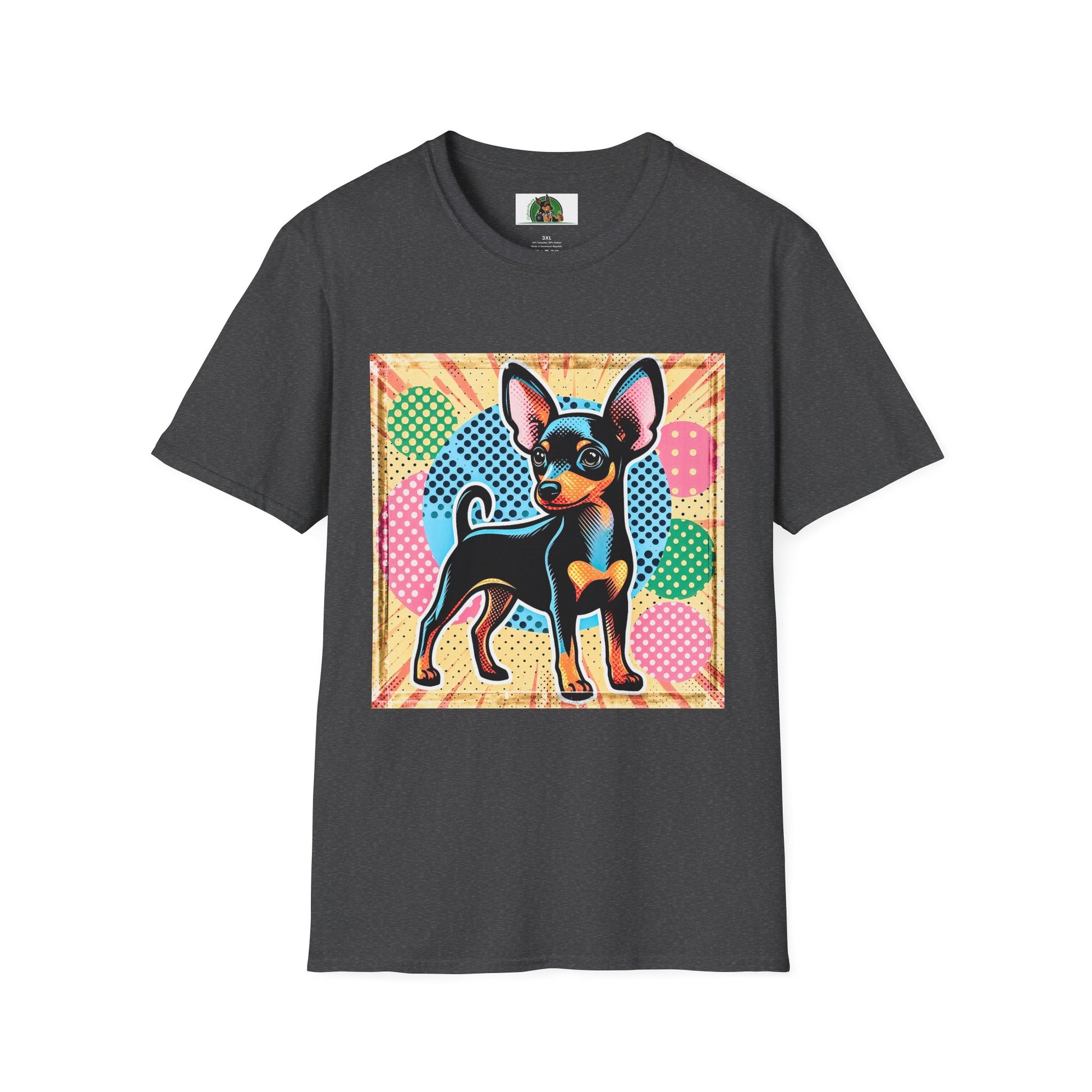 Min Pin T-Shirt cute puppy T-Shirt Printify XS Dark Heather