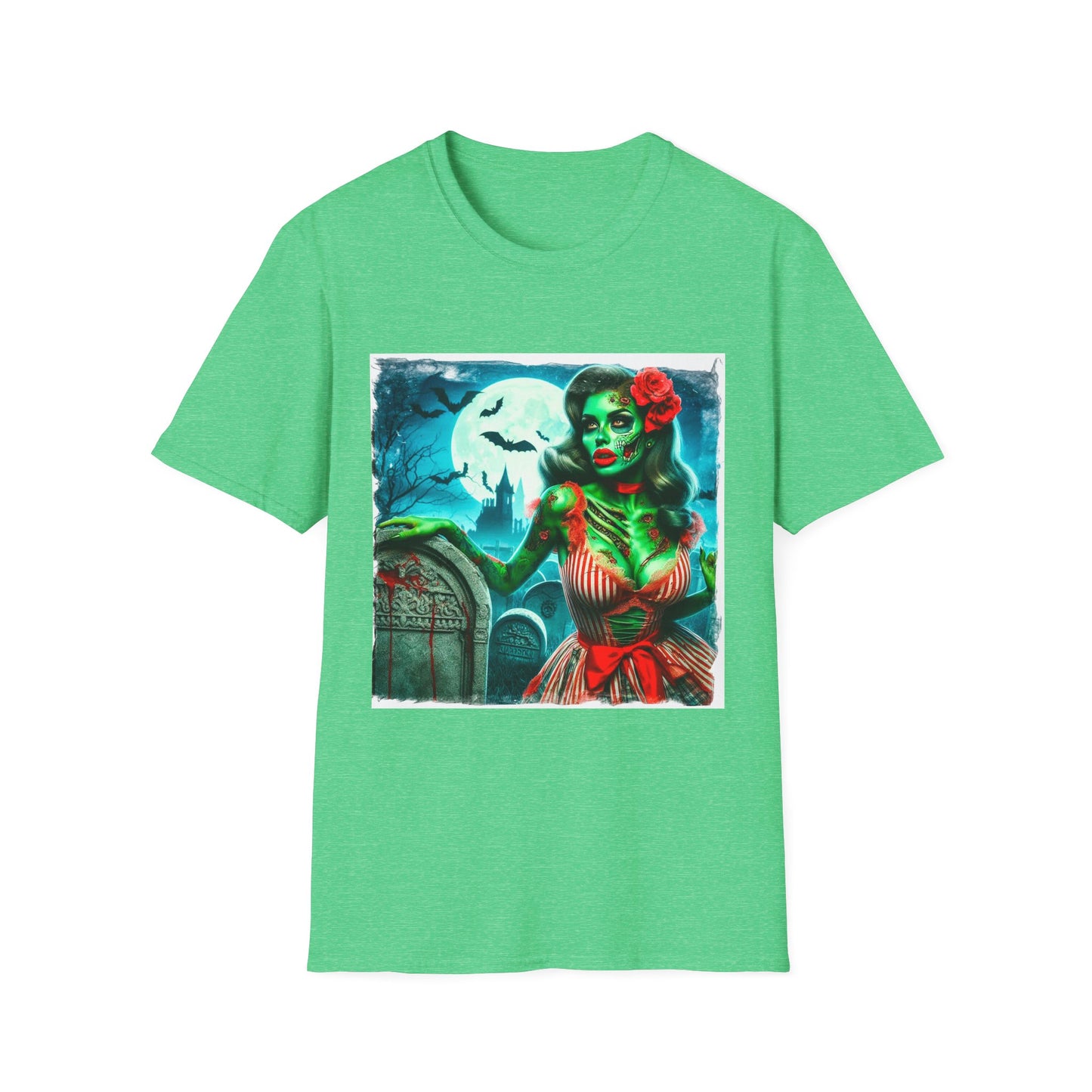 Marketing Zombie Pinup Mis·cel·la·ne·ous T-Shirt Printify S Heather Irish Green 