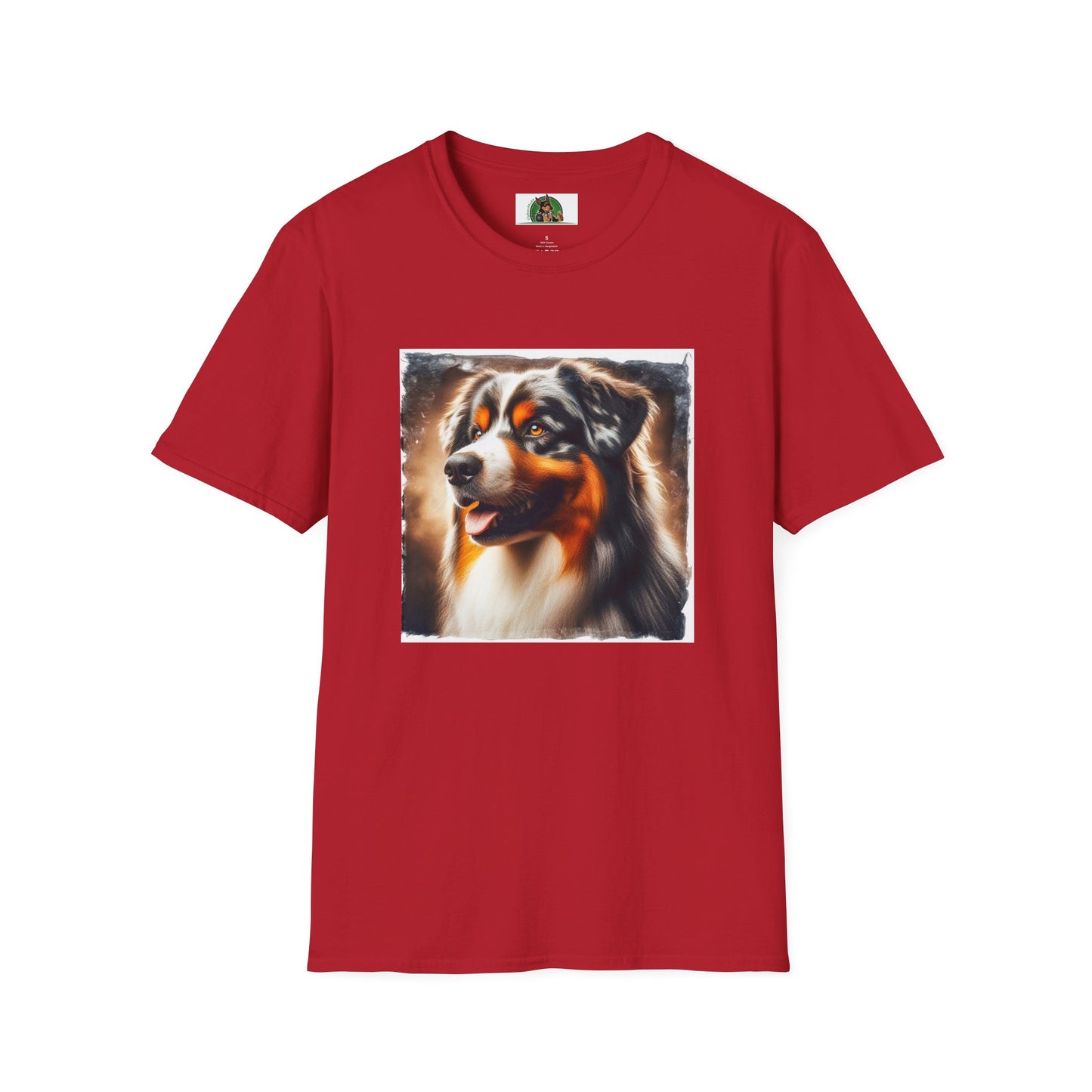 Australian Shepherd Profile Pic T-Shirt Printify S Cherry Red