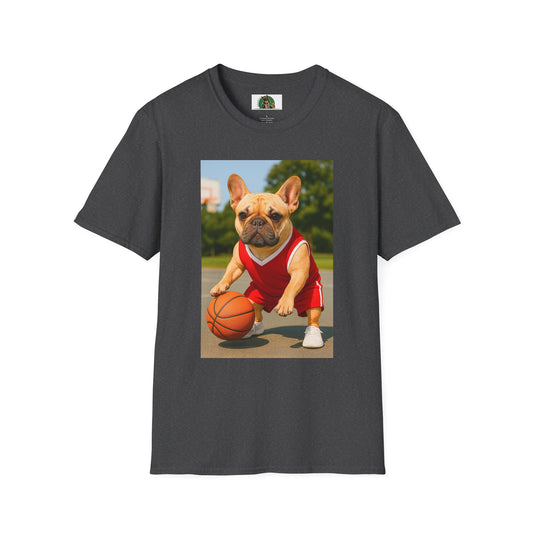 Sports Basketball French Bulldog Tee T-Shirt Printify Dark Heather XS