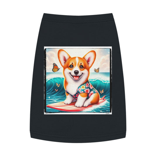 Pembroke Welsh Corgi tiny surfer Pets Printify M Black