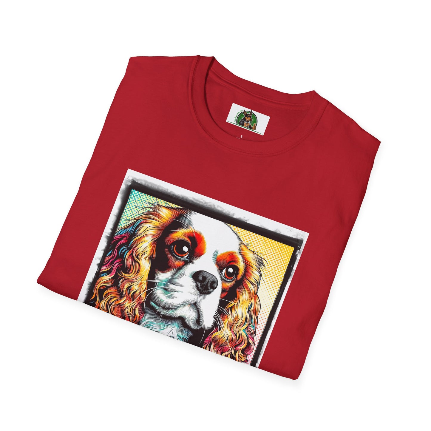 Cavalier King Charles Spaniel Dog Wearing Heart Collar TShirt