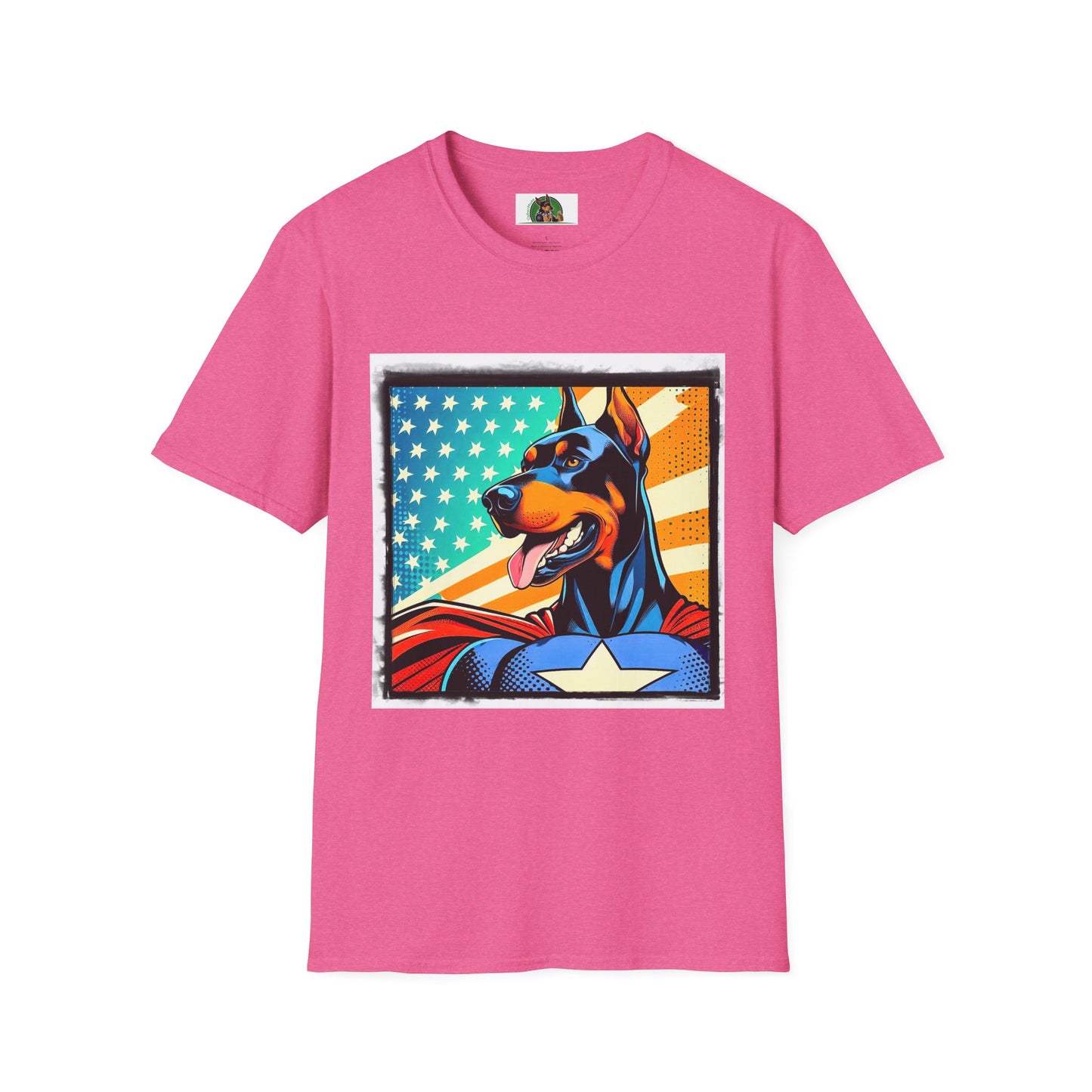 Doberman T-Shirt Printify S Heather Heliconia 