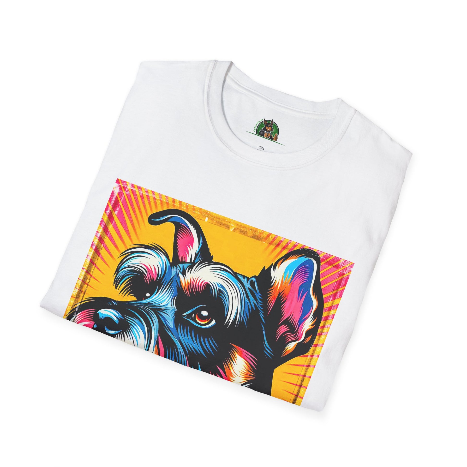 Miniature Schnauzer colorful art t shirt T-Shirt Printify