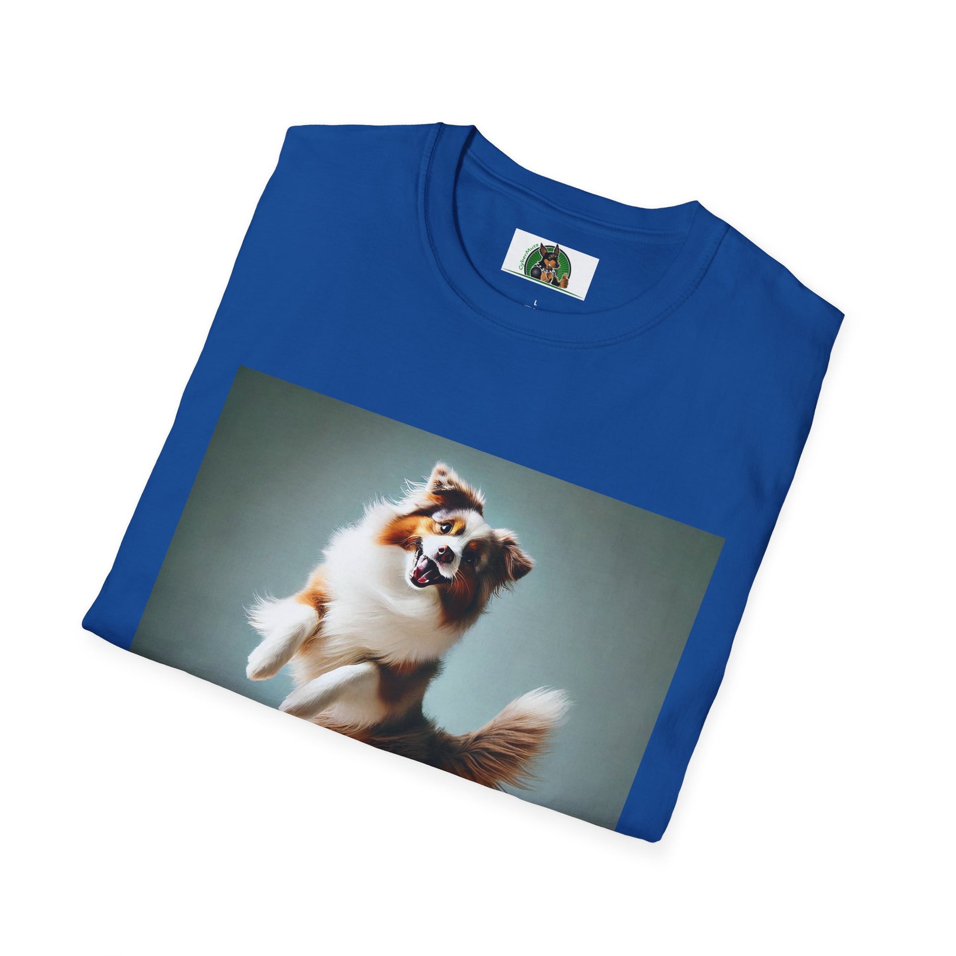 Dog Lover T-Shirt - Dancing Dog Australian Shepherd T-Shirt Printify