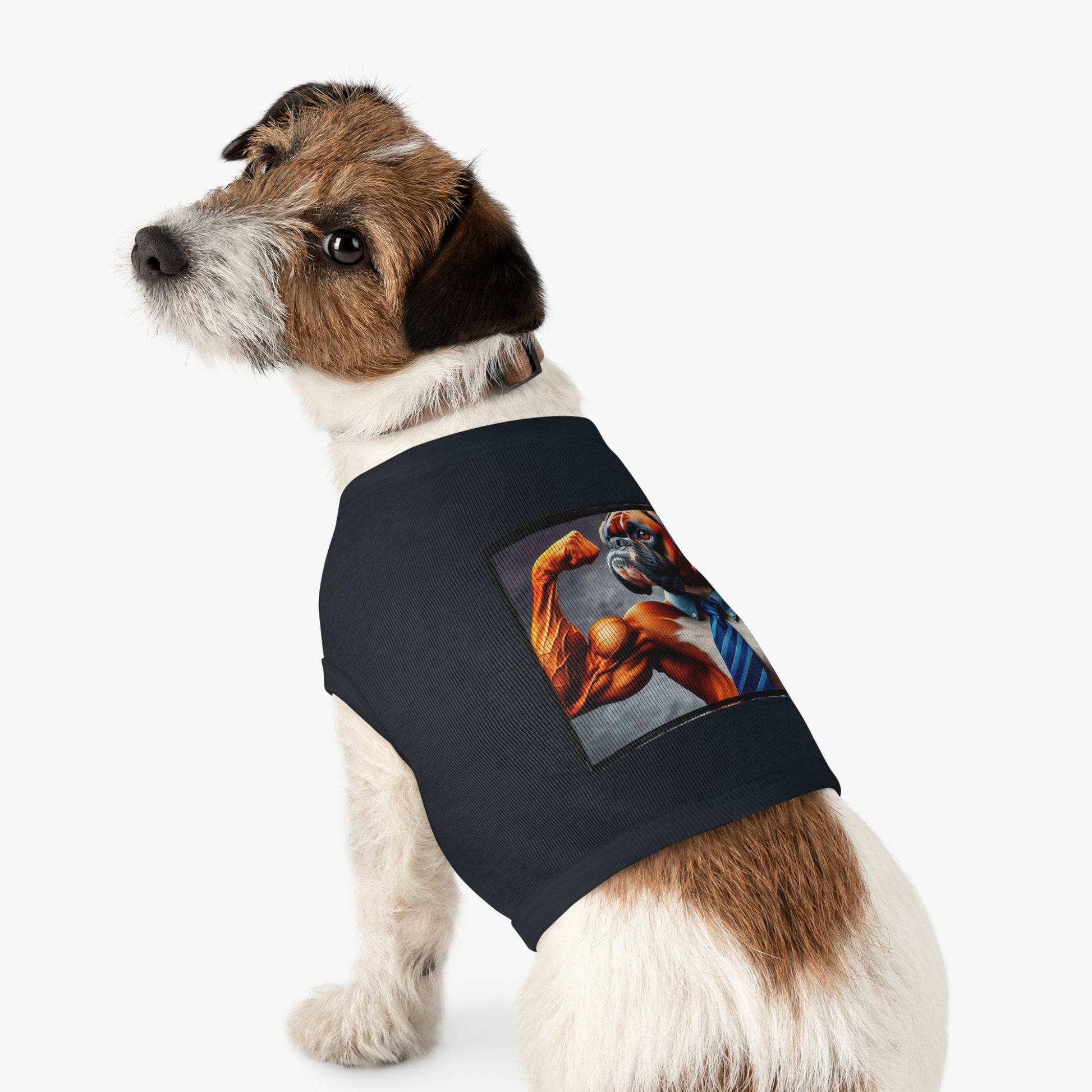 Pet Tank Top Boxer Dog Flexing Pets Printify   