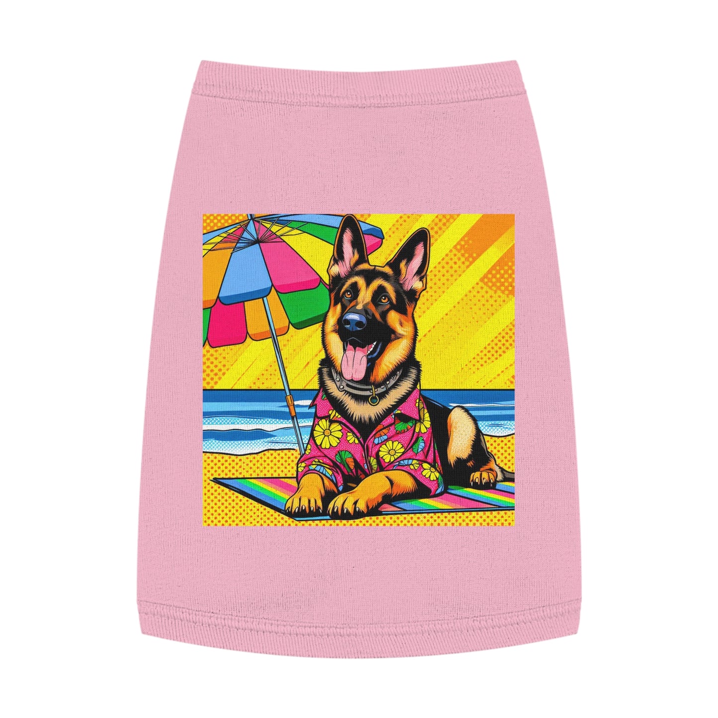 Pet Tank Top German Shepherd vacation Pets Printify M Pink