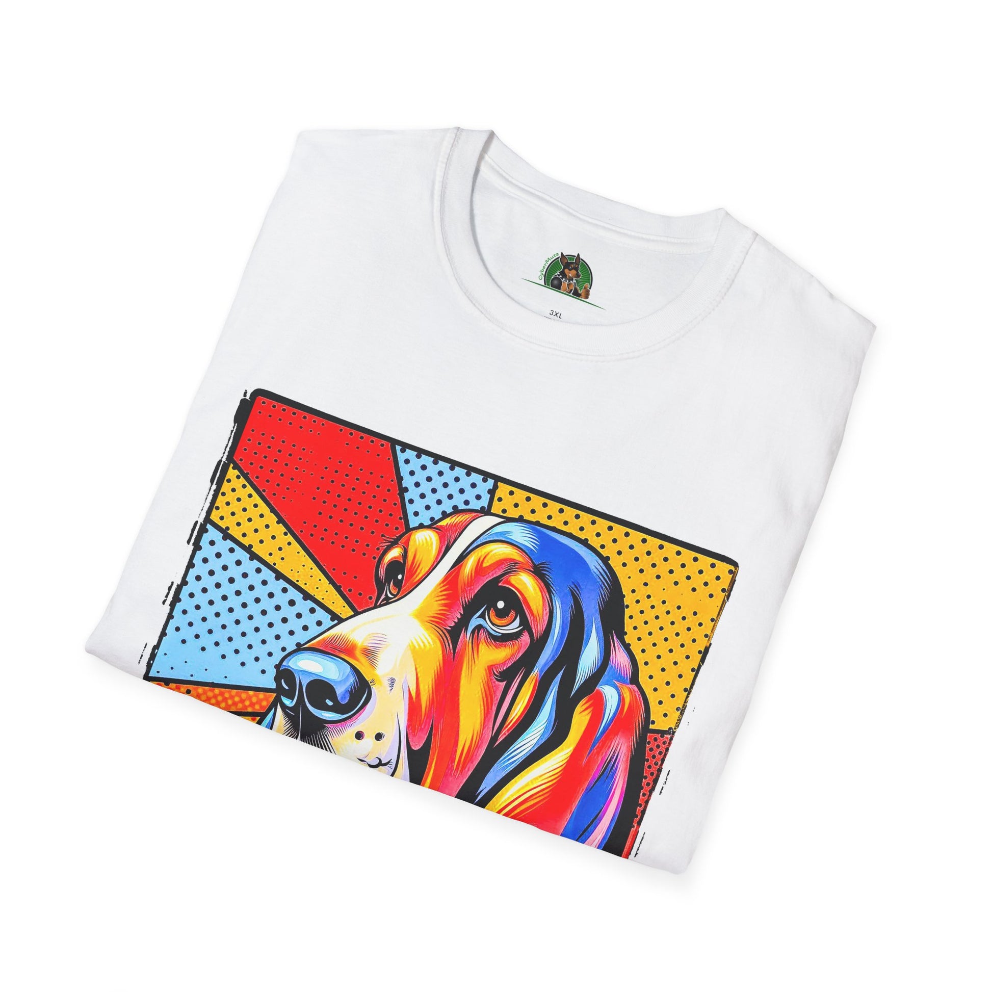 Basset Hound Profile Pop Art Pic T-Shirt Printify