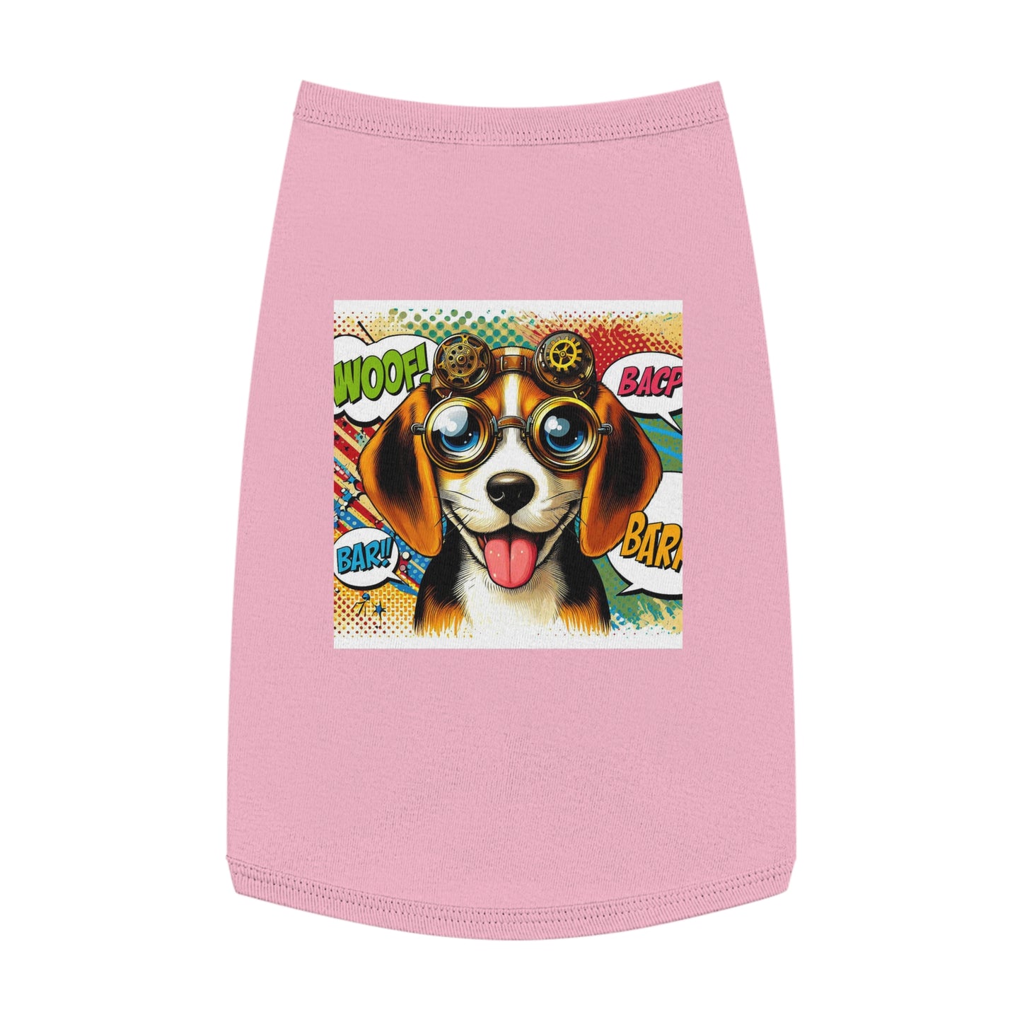 Pet Tank Top Wacky Beagle Steampunk Pop Art Dog Pets Printify L Pink 