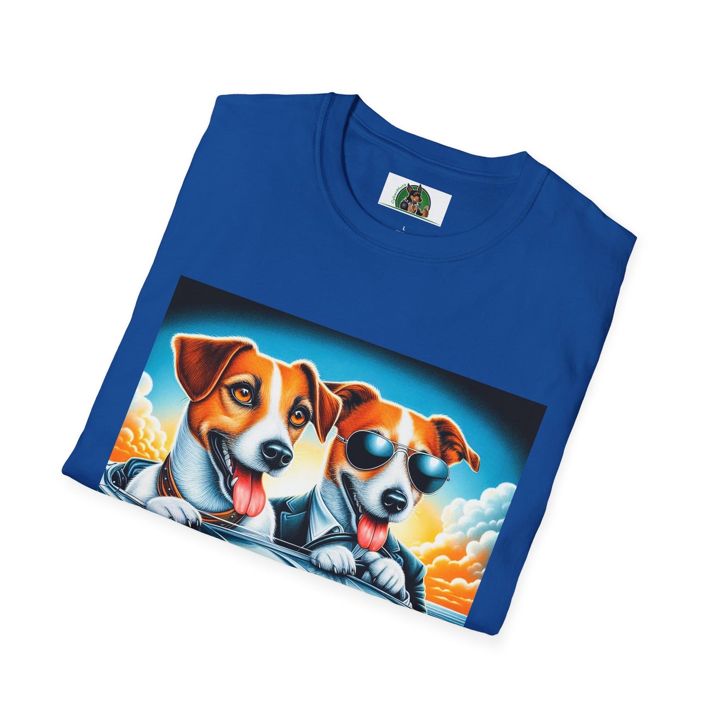 Wacky Jack Russell Father And Son Driving T-Shirt Printify