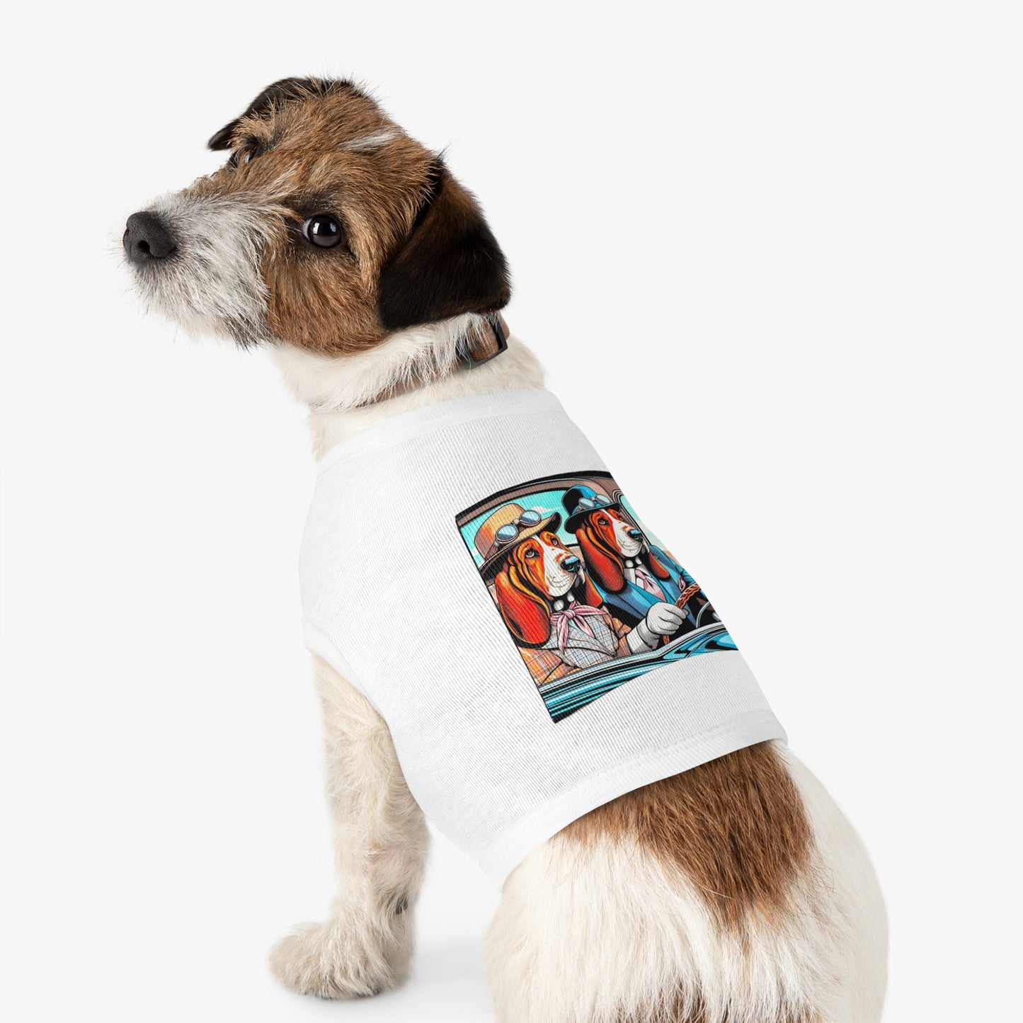 Pet Tank Top Wacky Basset Hound Pets Printify   