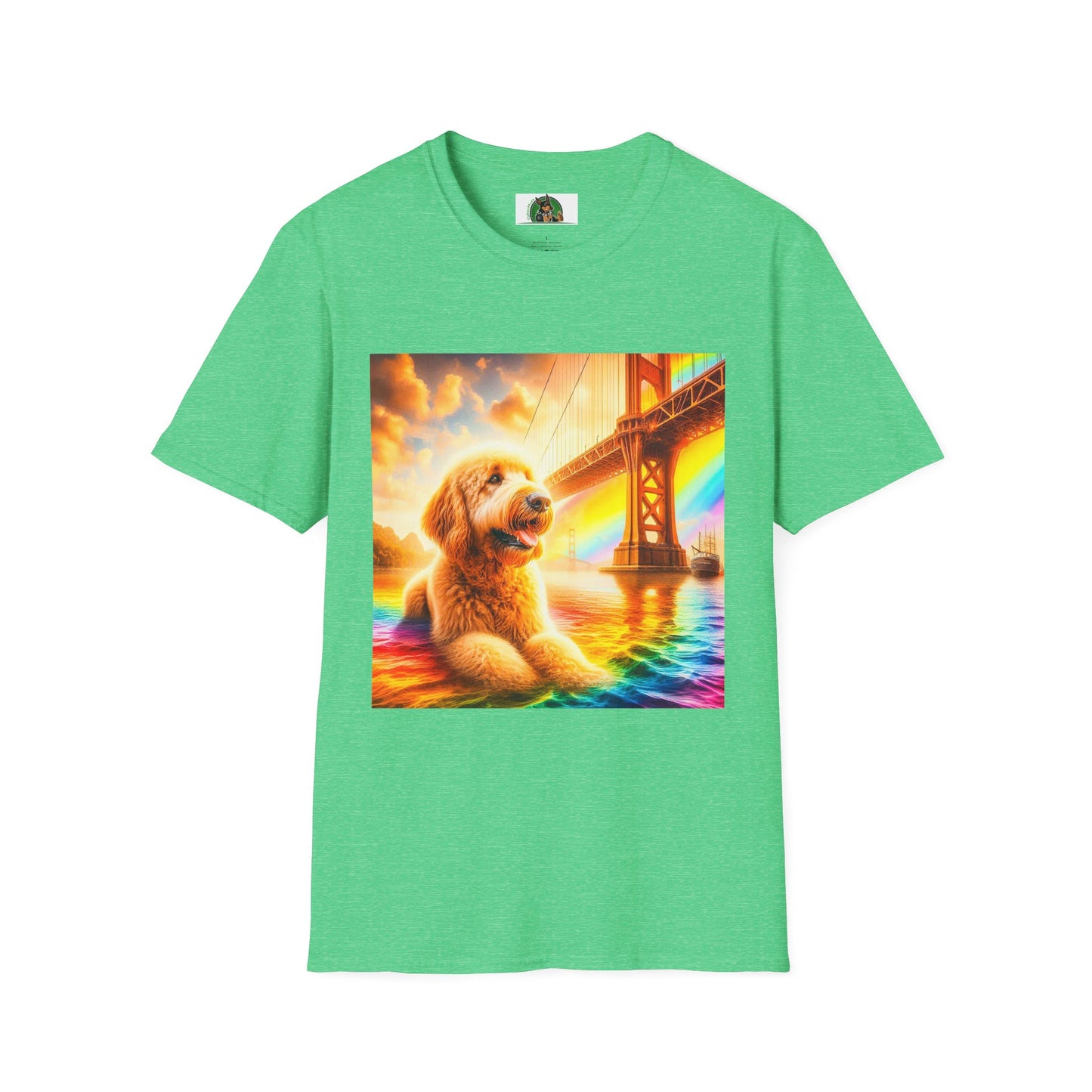 Golden Doodle T-Shirt Printify S Heather Irish Green