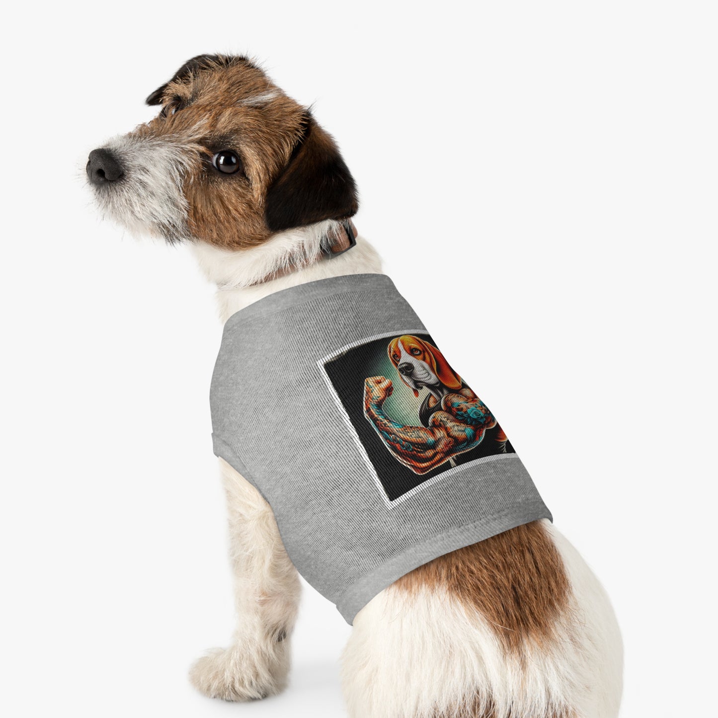 Pet Tank Top Beagle Flexing Pets Printify   