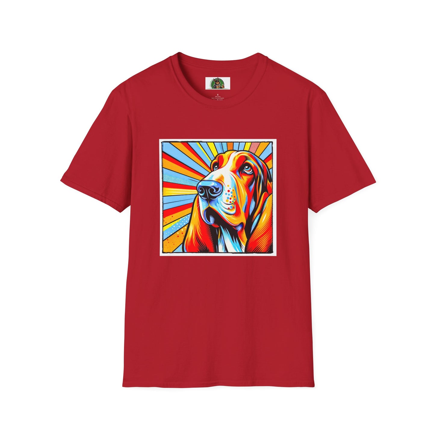 Basset Hound Pop Art Shirt T-Shirt Printify S Cherry Red 